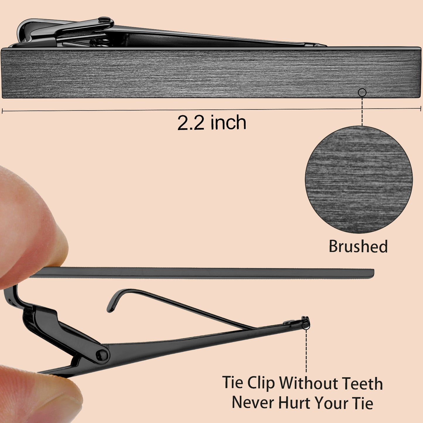 HAWSON 2.2 Inch Tie Clip Sets for Men