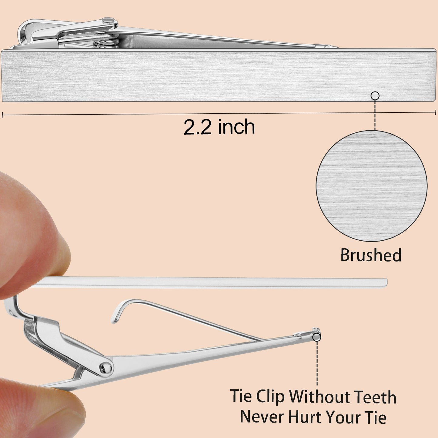 HAWSON 2.2 Inch Tie Clip Sets for Men