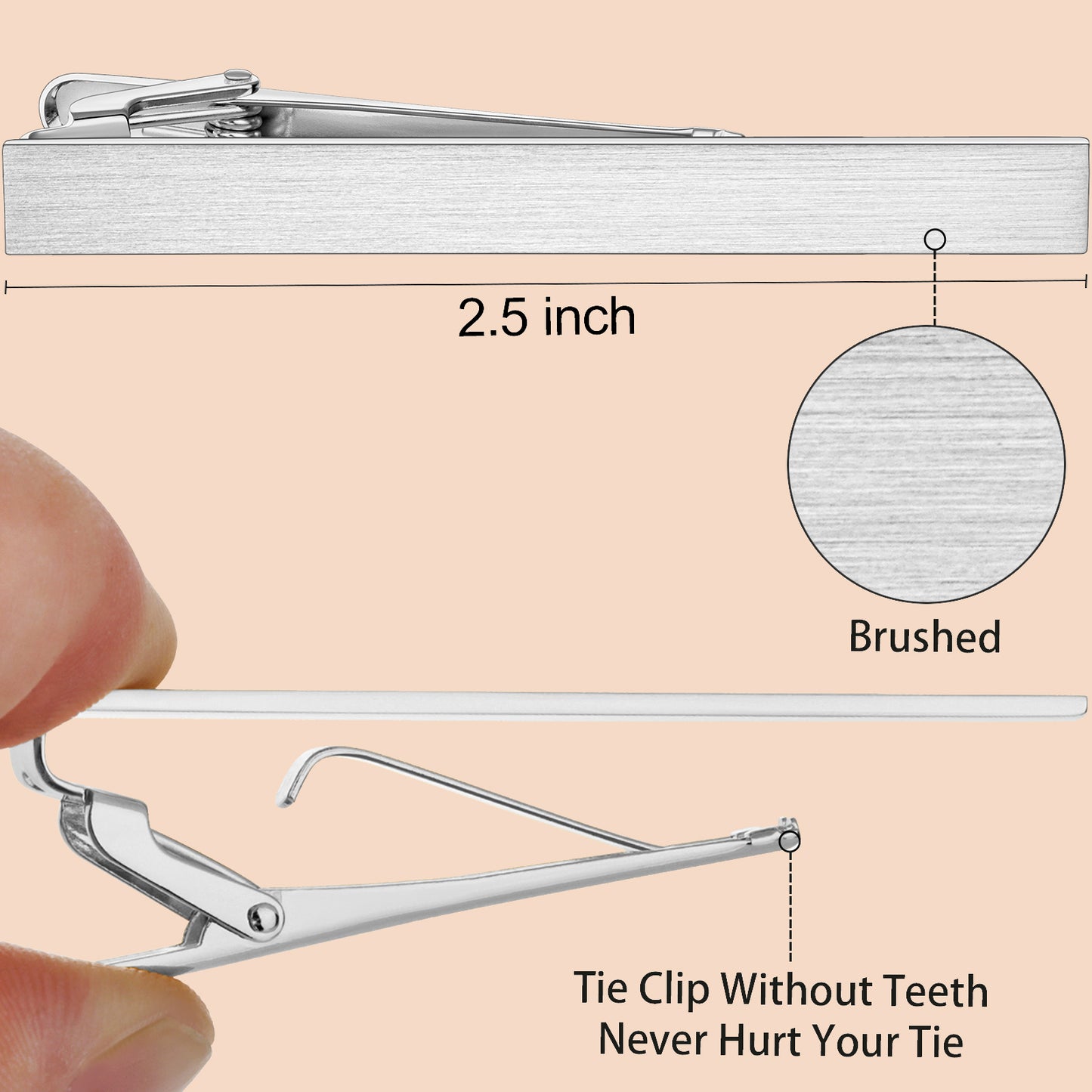 HAWSON 2.5 Inch Tie Clip Sets for Men
