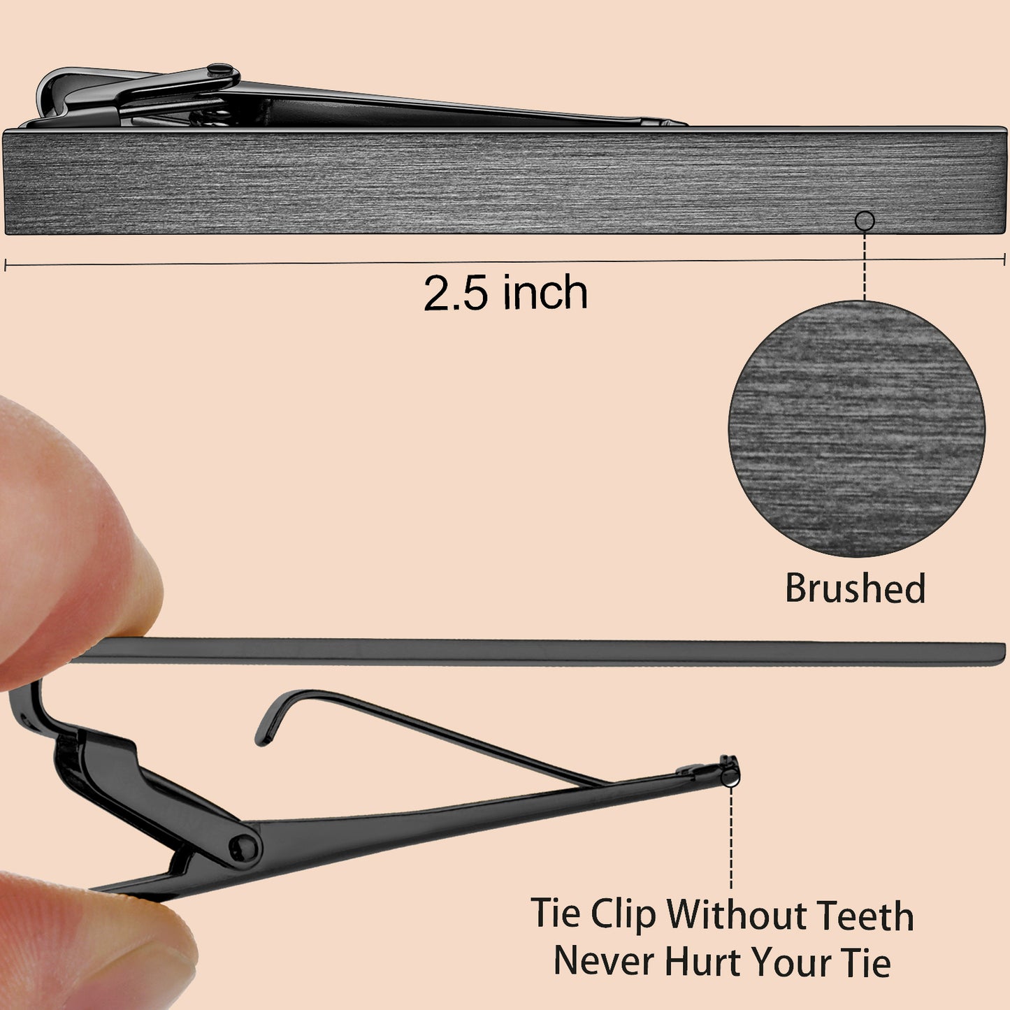 HAWSON 2.5 Inch Tie Clip Sets for Men