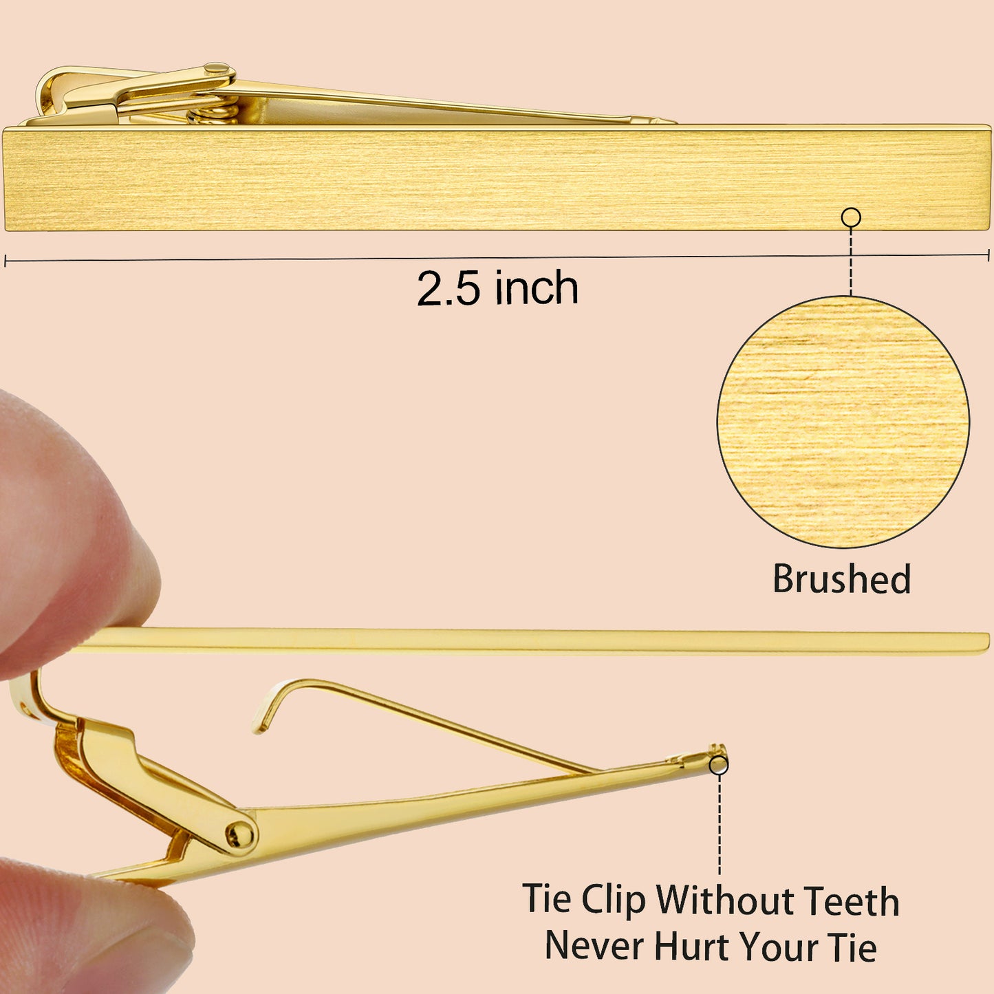 HAWSON 2.5 Inch Tie Clip Sets for Men