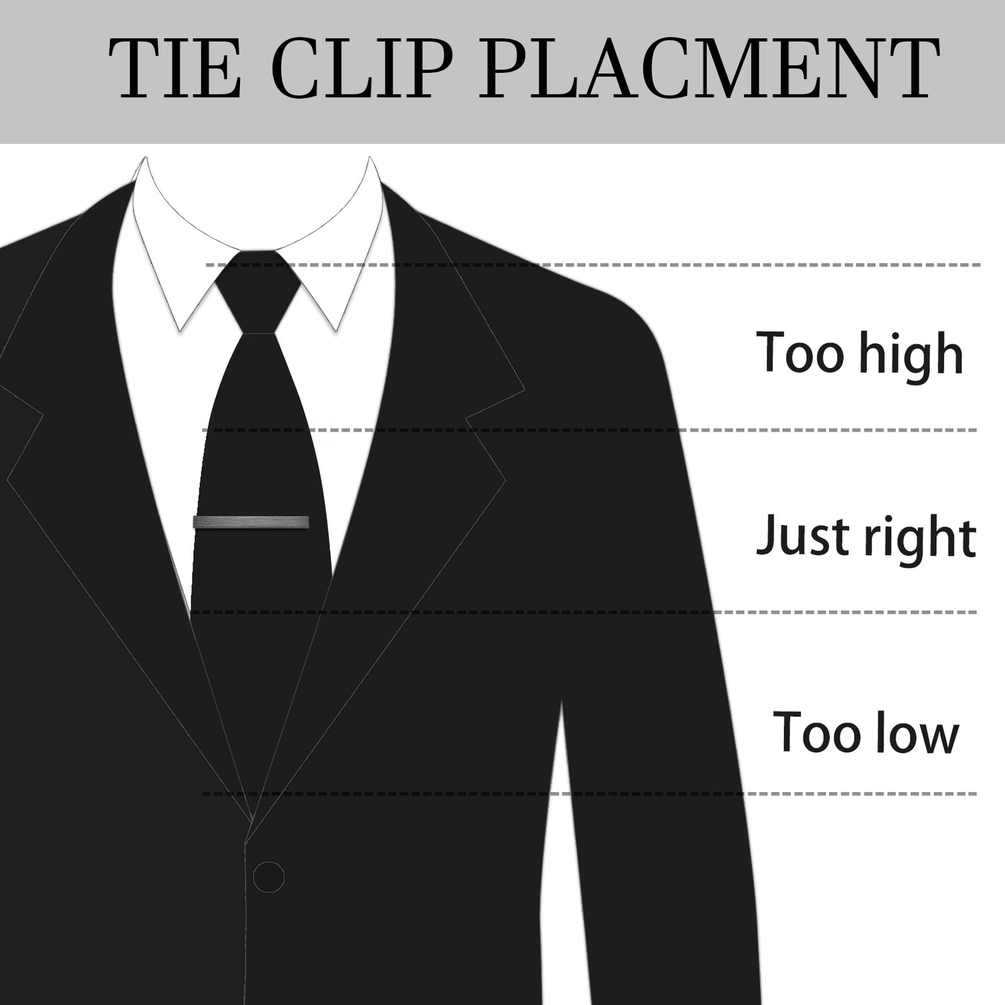 HAWSON 2.5 Inch Tie Clip Sets for Men