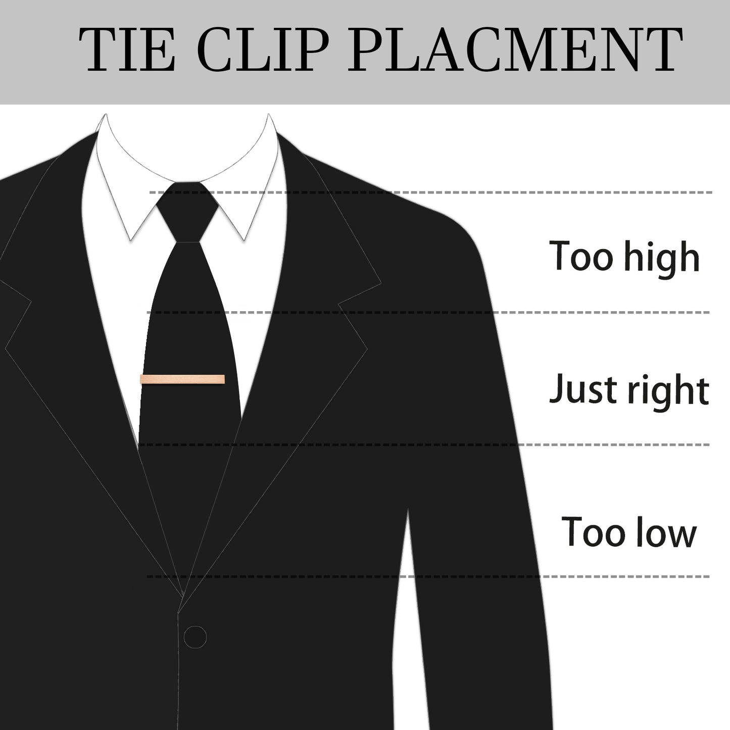 HAWSON 2.5 Inch Tie Clip Sets for Men