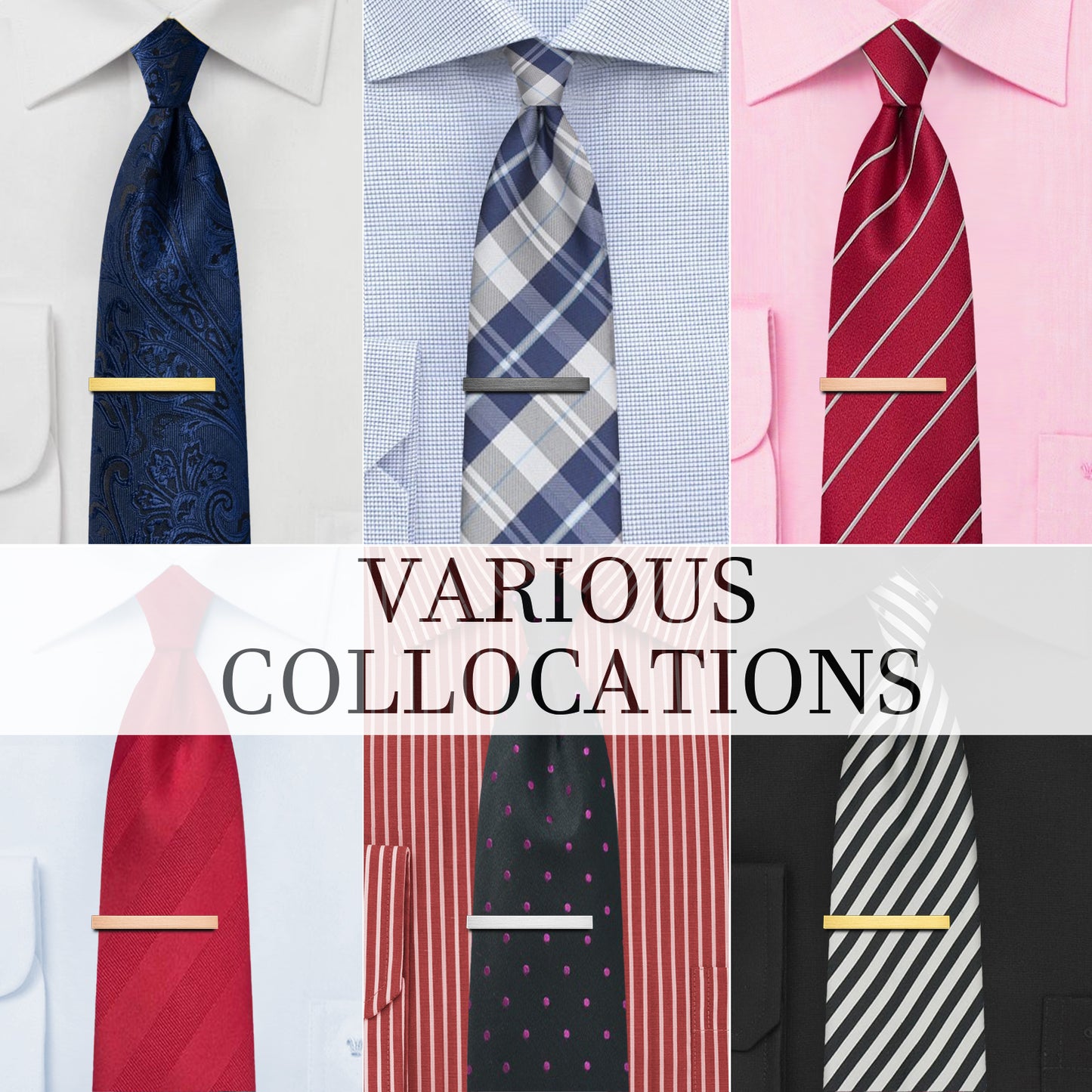 HAWSON 2.5 Inch Tie Clip Sets for Men