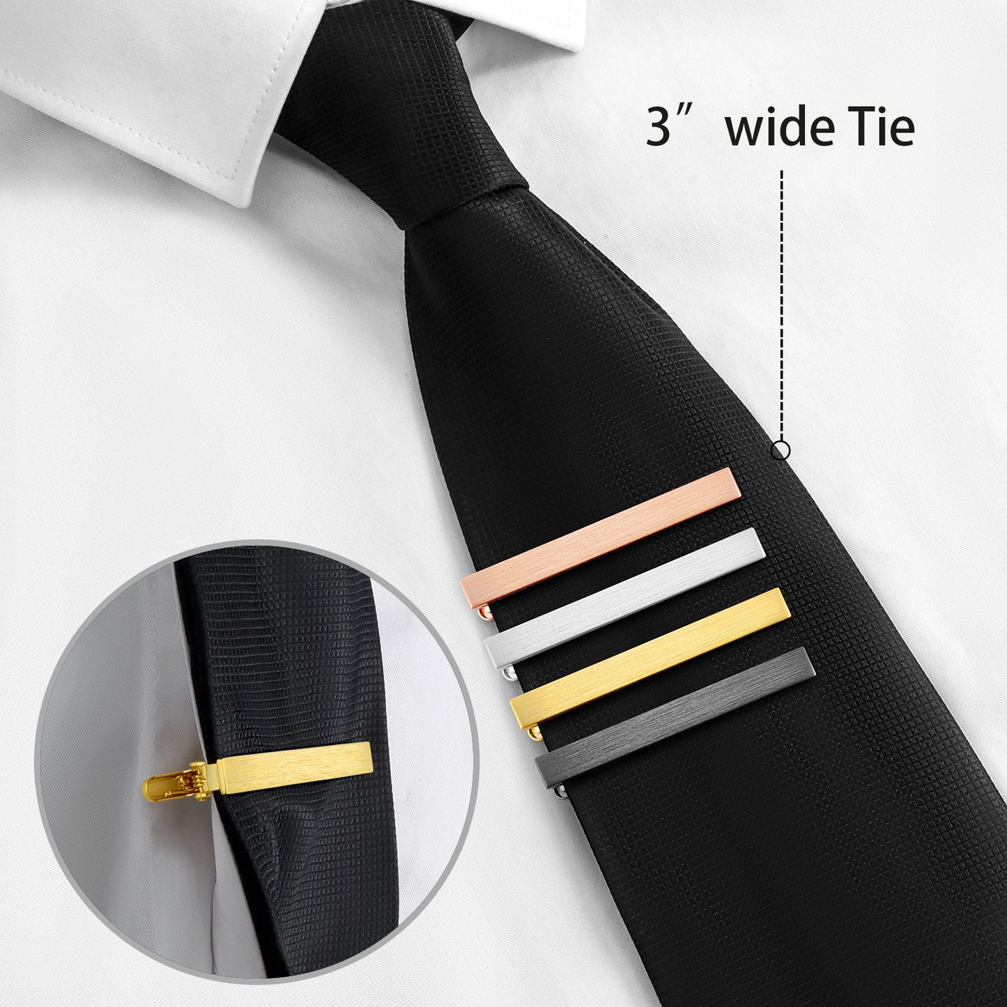 HAWSON 2.2 Inch Tie Clip Sets for Men