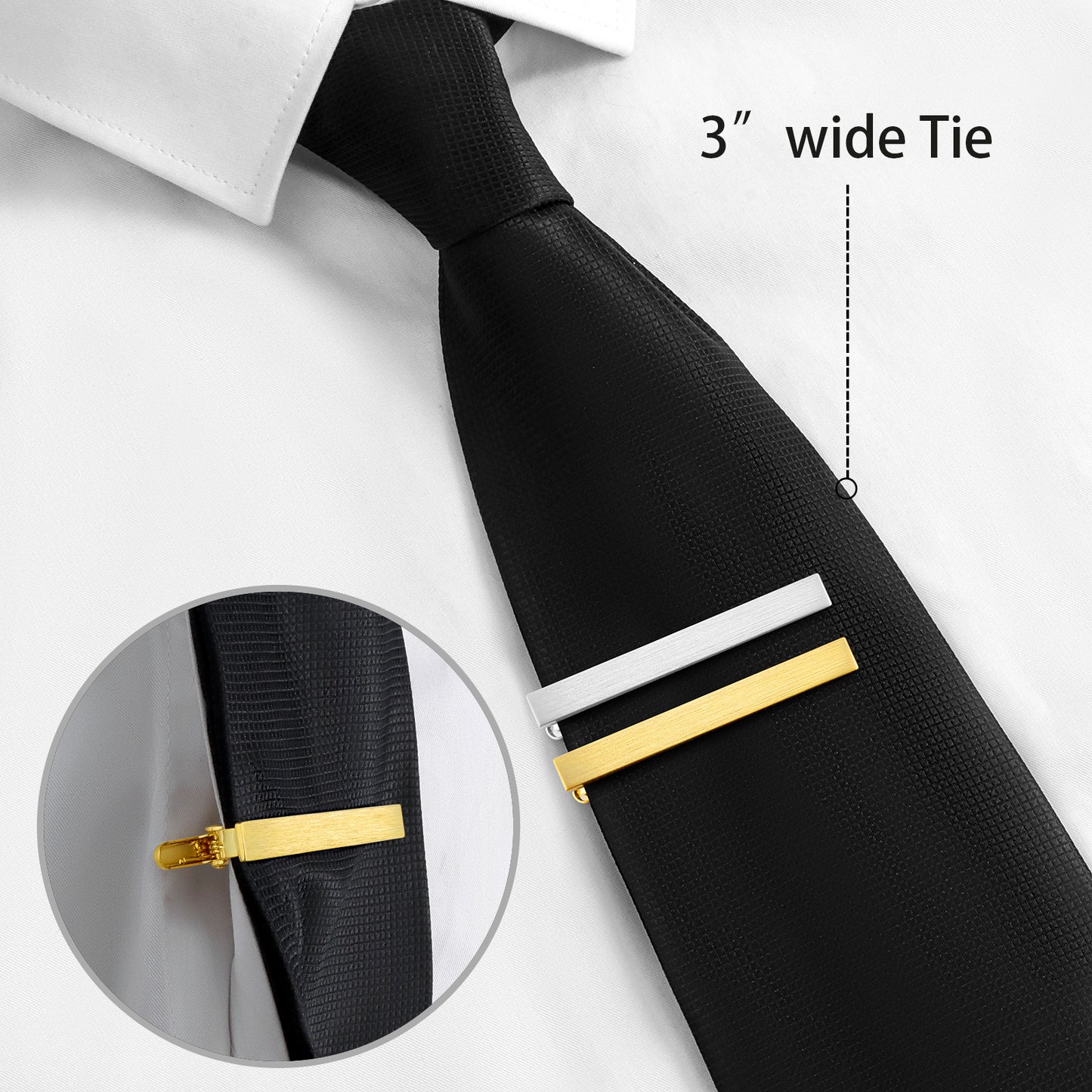 HAWSON 2.2 Inch Tie Clip Sets for Men