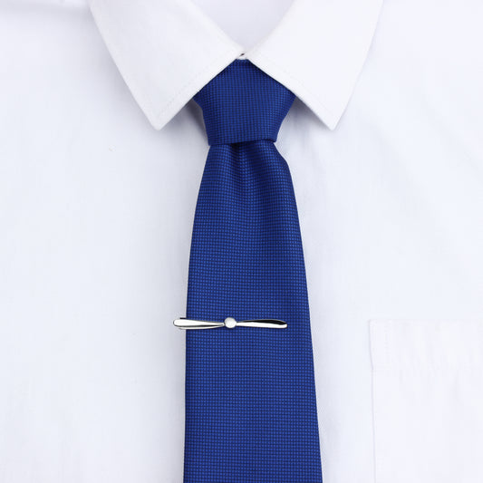 Clip de corbata HAWSON de 2 pulgadas con diseño novedoso de hélice en tono plateado para hombres