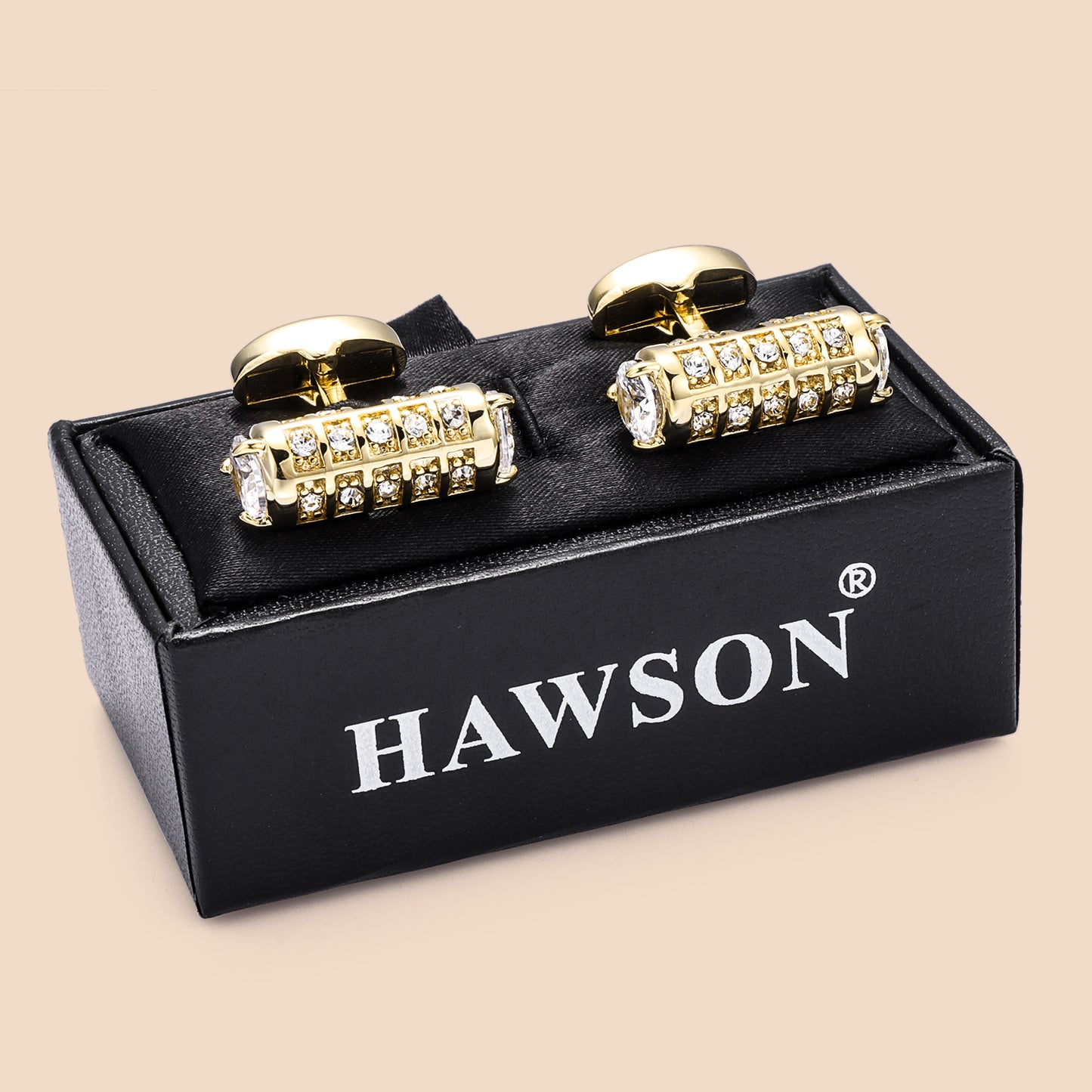 Gemelos de cristal en tono dorado de 18 quilates de HAWSON