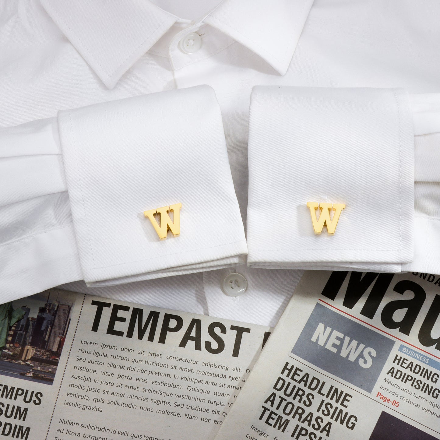 HAWSON Gold Tone Initial Cufflinks for Men