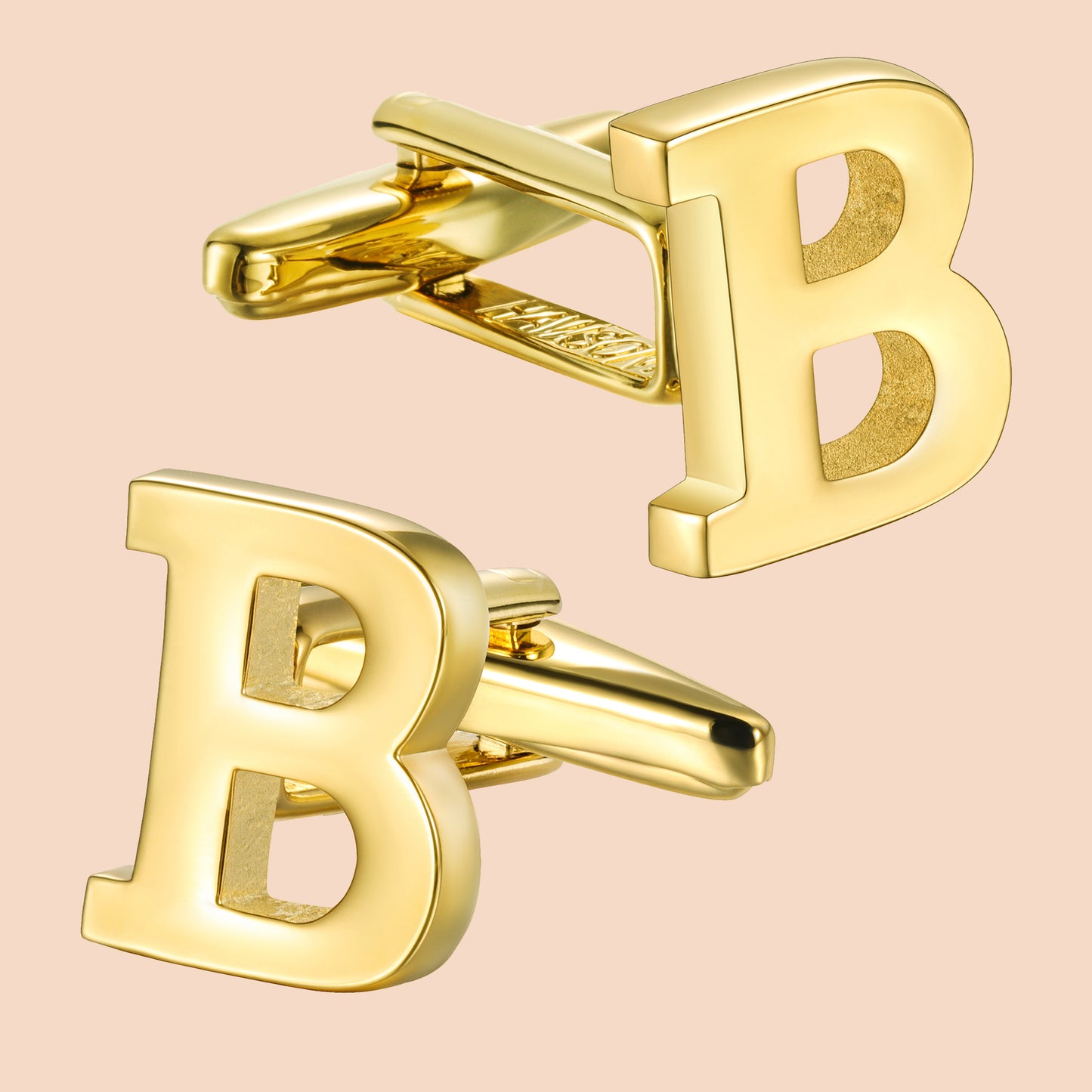 HAWSON Gold Tone Initial Cufflinks for Men