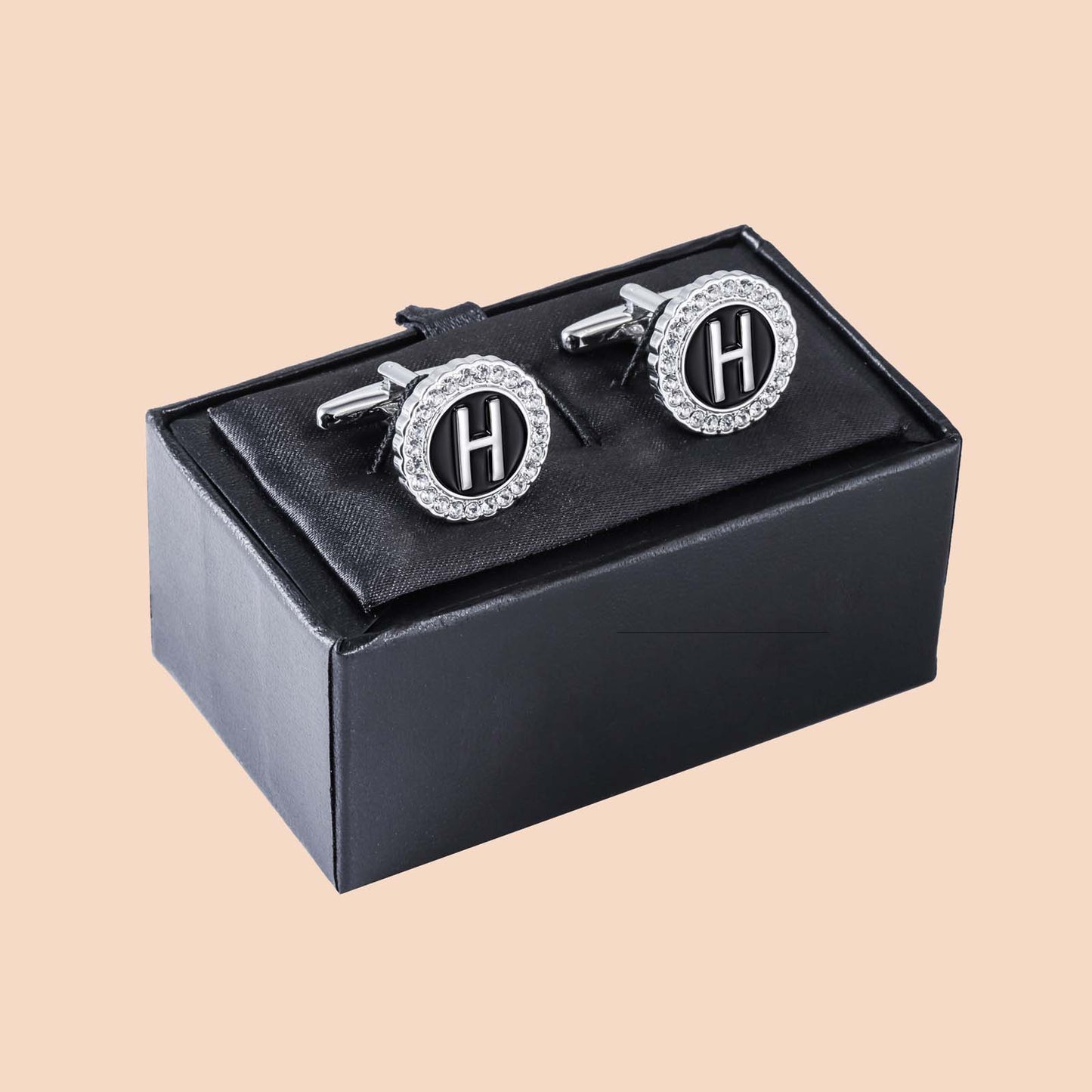 Gemelos con inicial en tono plateado HAWSON para hombre