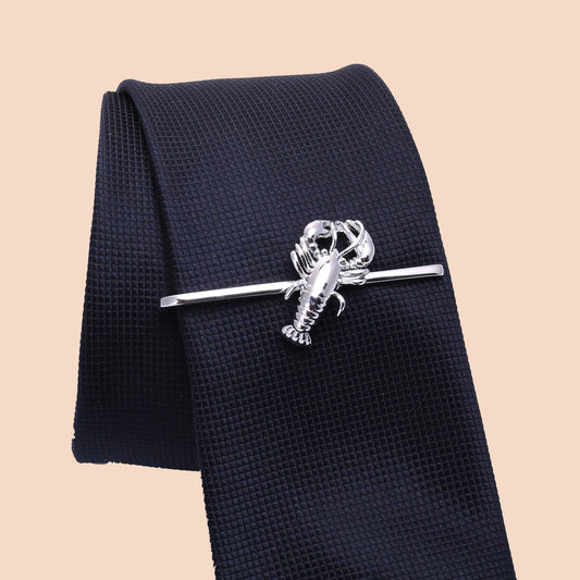 Clip para corbata con forma de langosta de color plateado de 2 pulgadas de HAWSON para hombres
