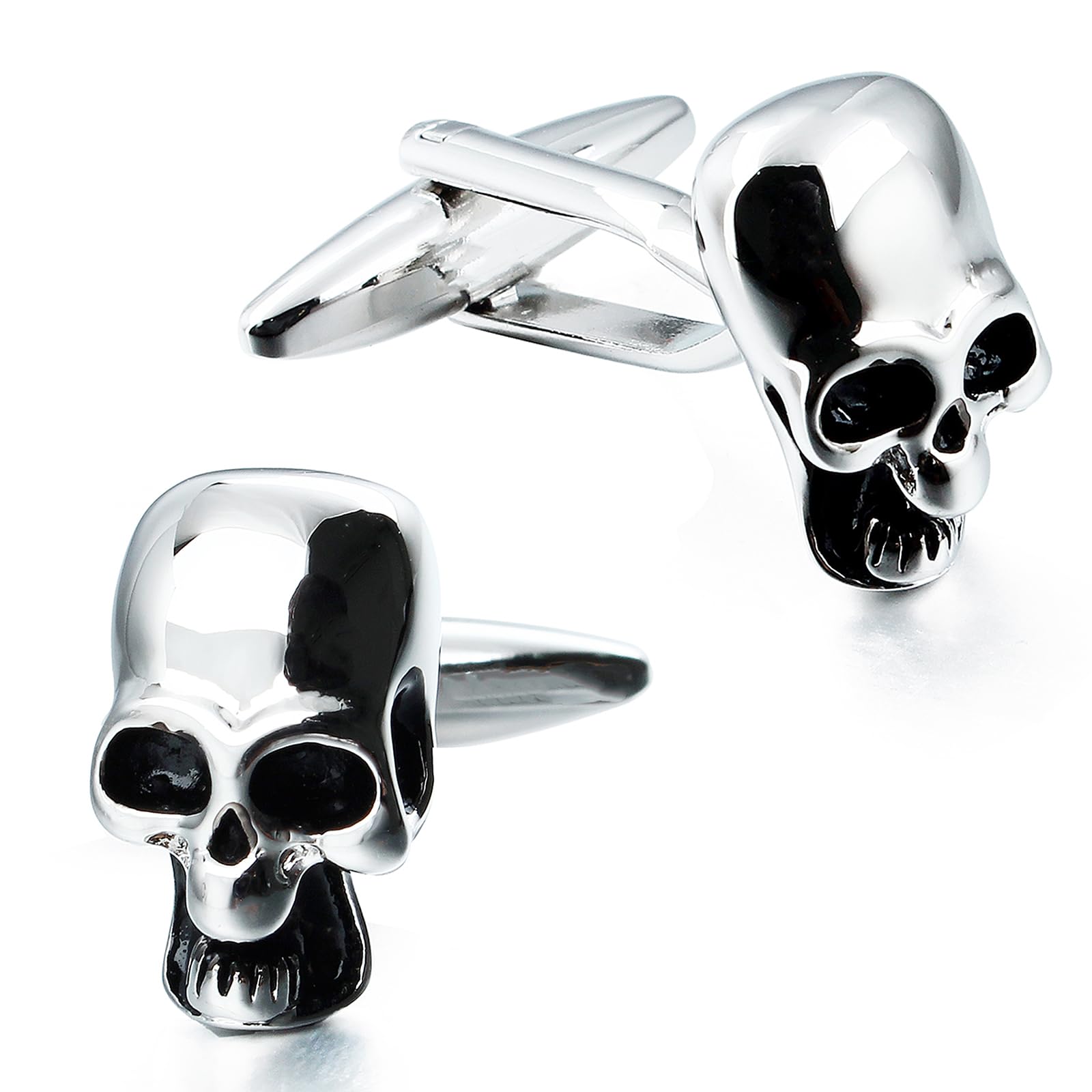 Halloween Sillver Tone Skull Cufflinks For Men – Hawson Fashion
