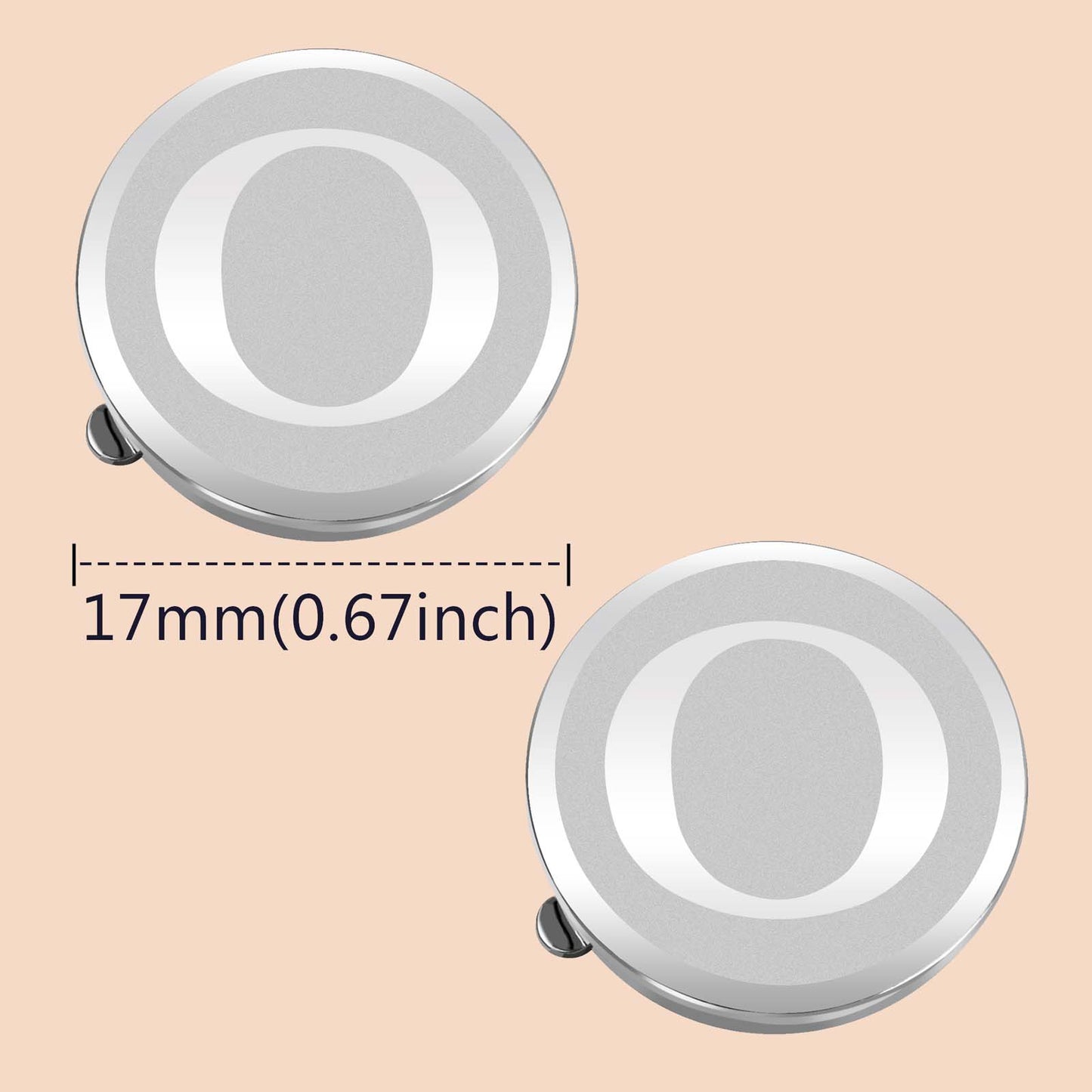 HAWSON Silver Tone Initial Button Cover Cufflinks for Men