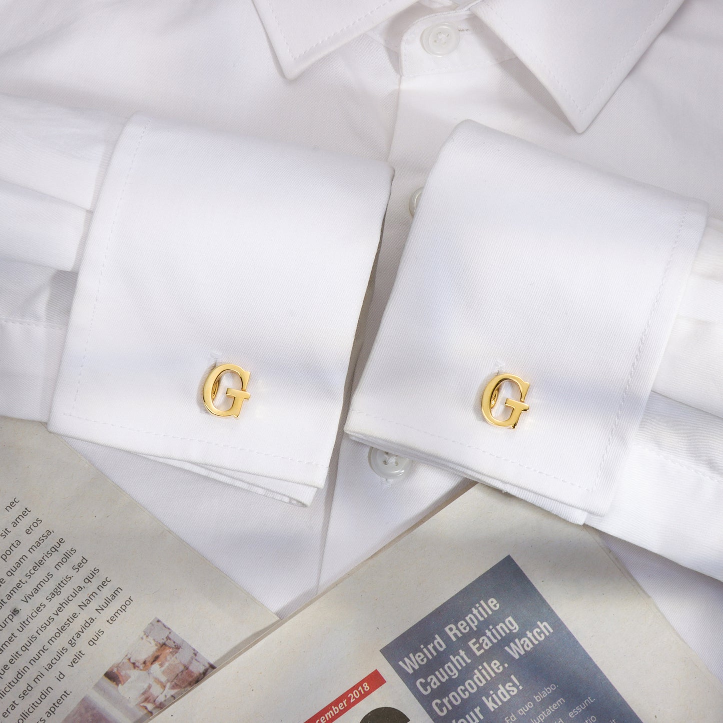 HAWSON Gold Tone Initial Cufflinks for Men