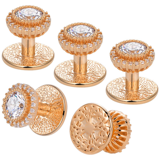 Crystal Tuxedo Studs for Mens Tuxedo Shirt,5 PCS Tuxedo Buttons for Birthday Wedding Party Christmas