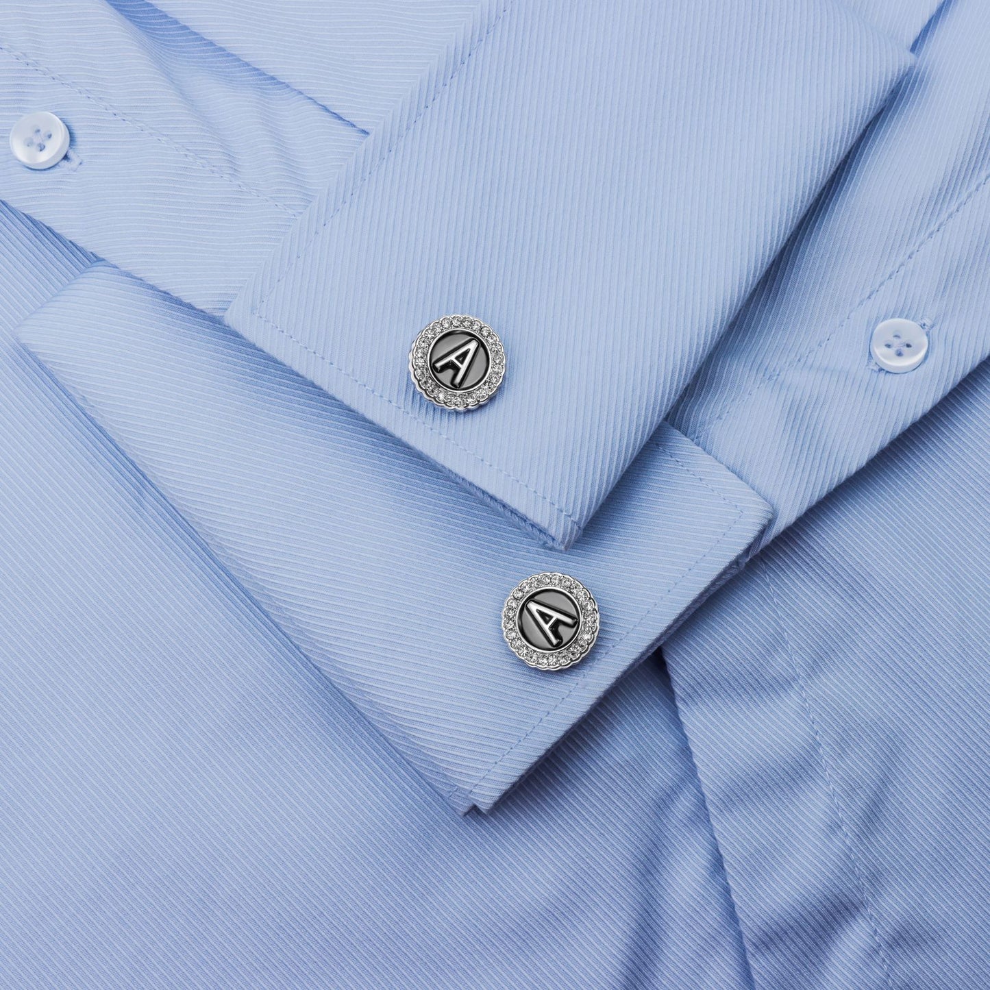 Gemelos con inicial en tono plateado HAWSON para hombre