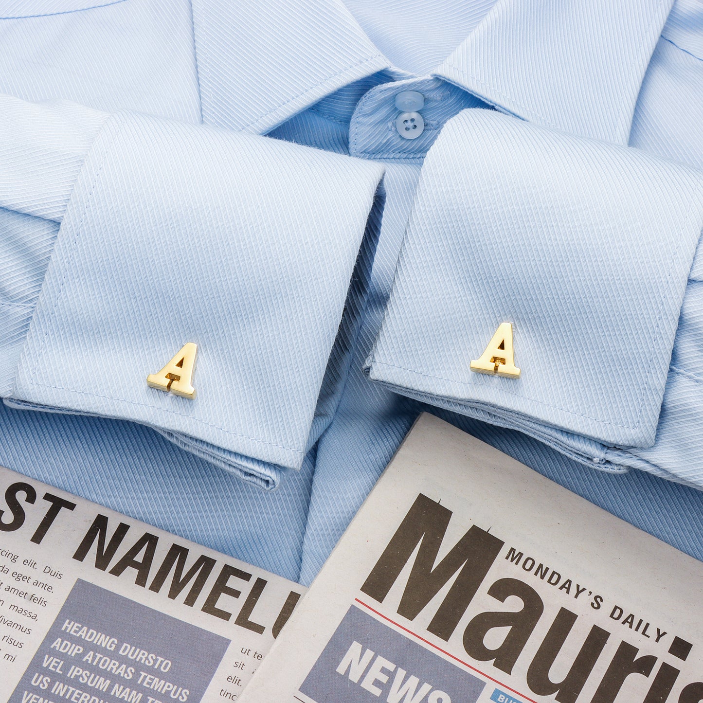 HAWSON Gold Tone Initial Cufflinks for Men