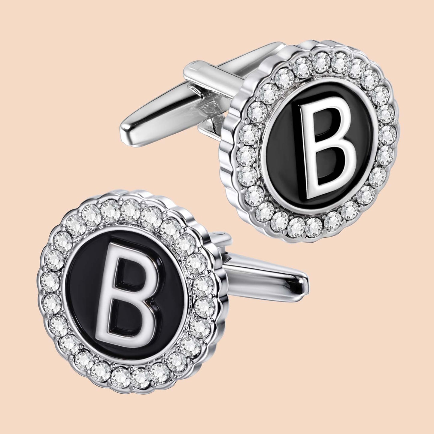 Gemelos con inicial en tono plateado HAWSON para hombre
