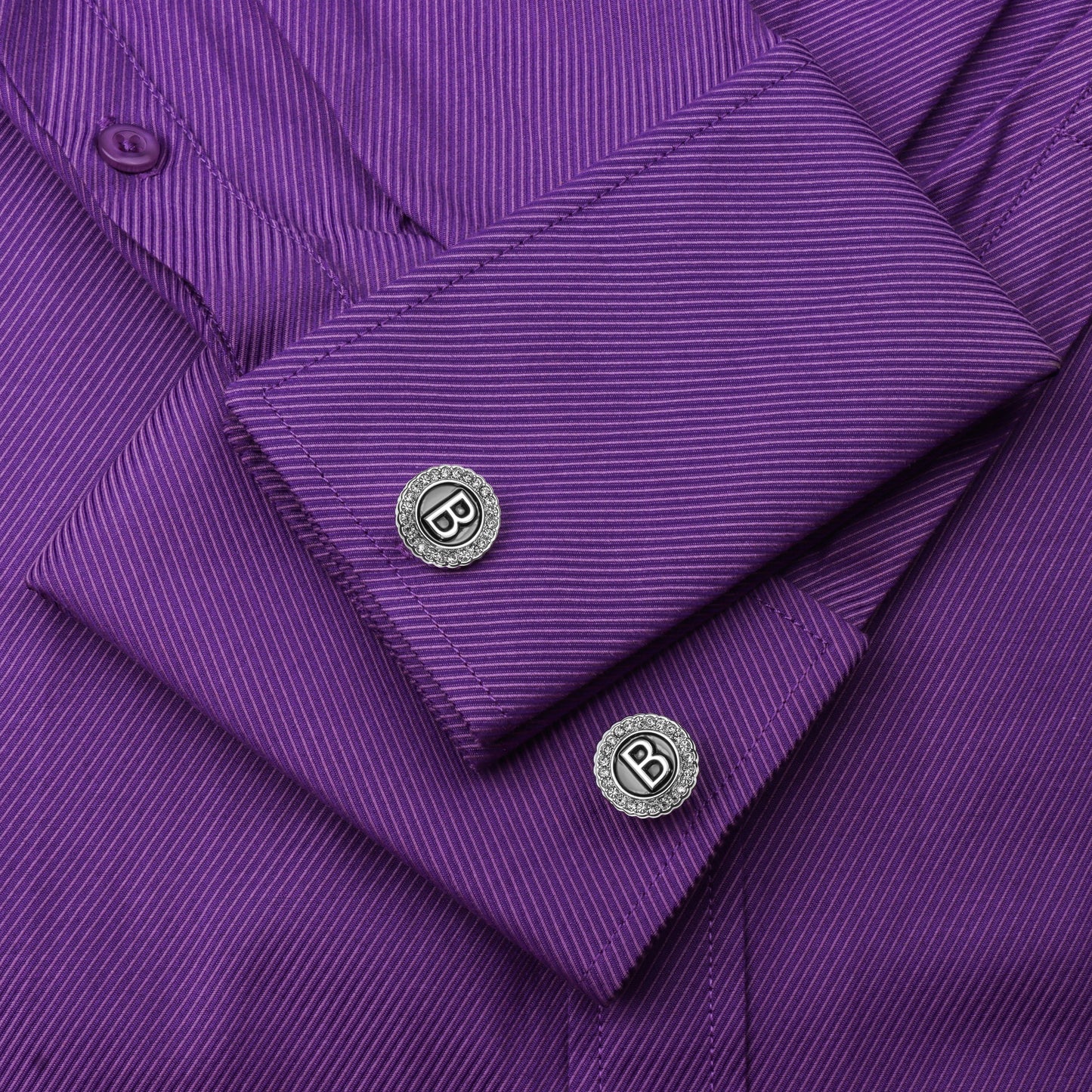 Gemelos con inicial en tono plateado HAWSON para hombre