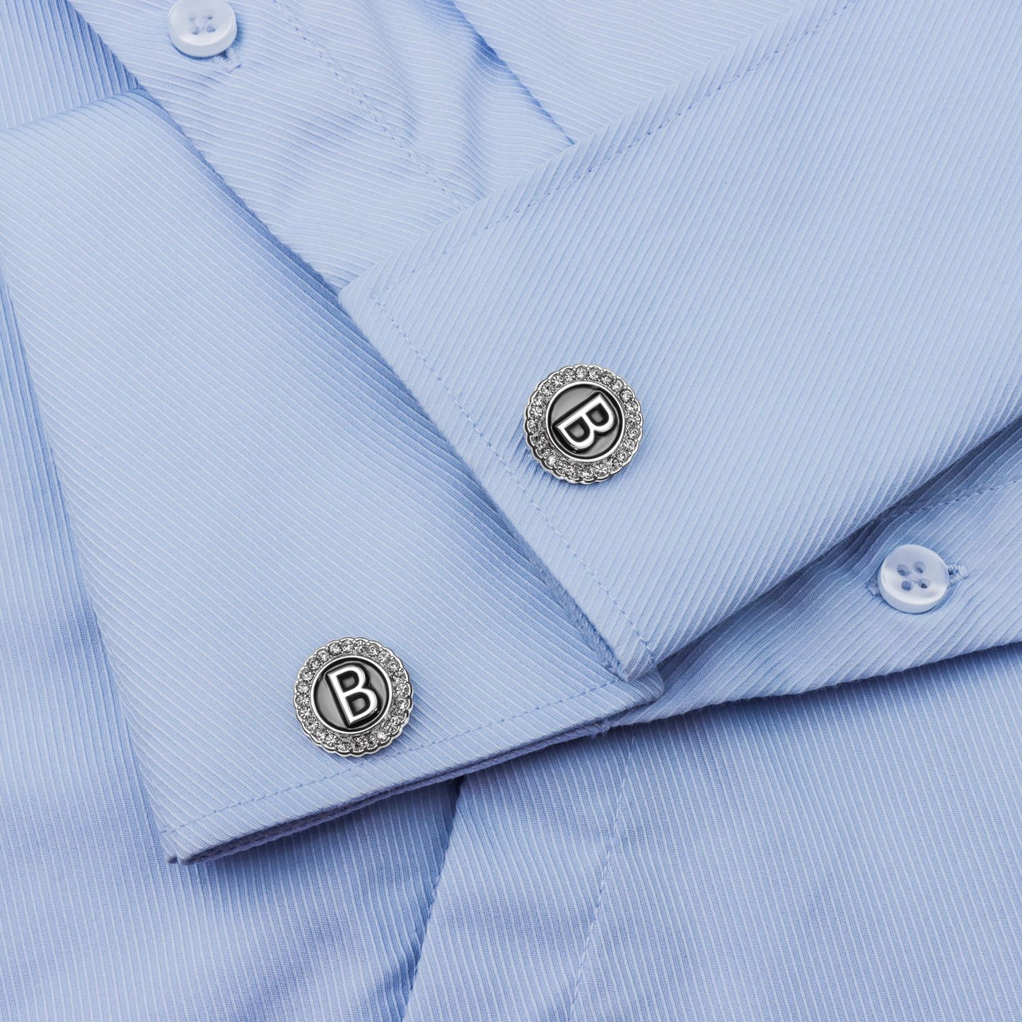 Gemelos con inicial en tono plateado HAWSON para hombre