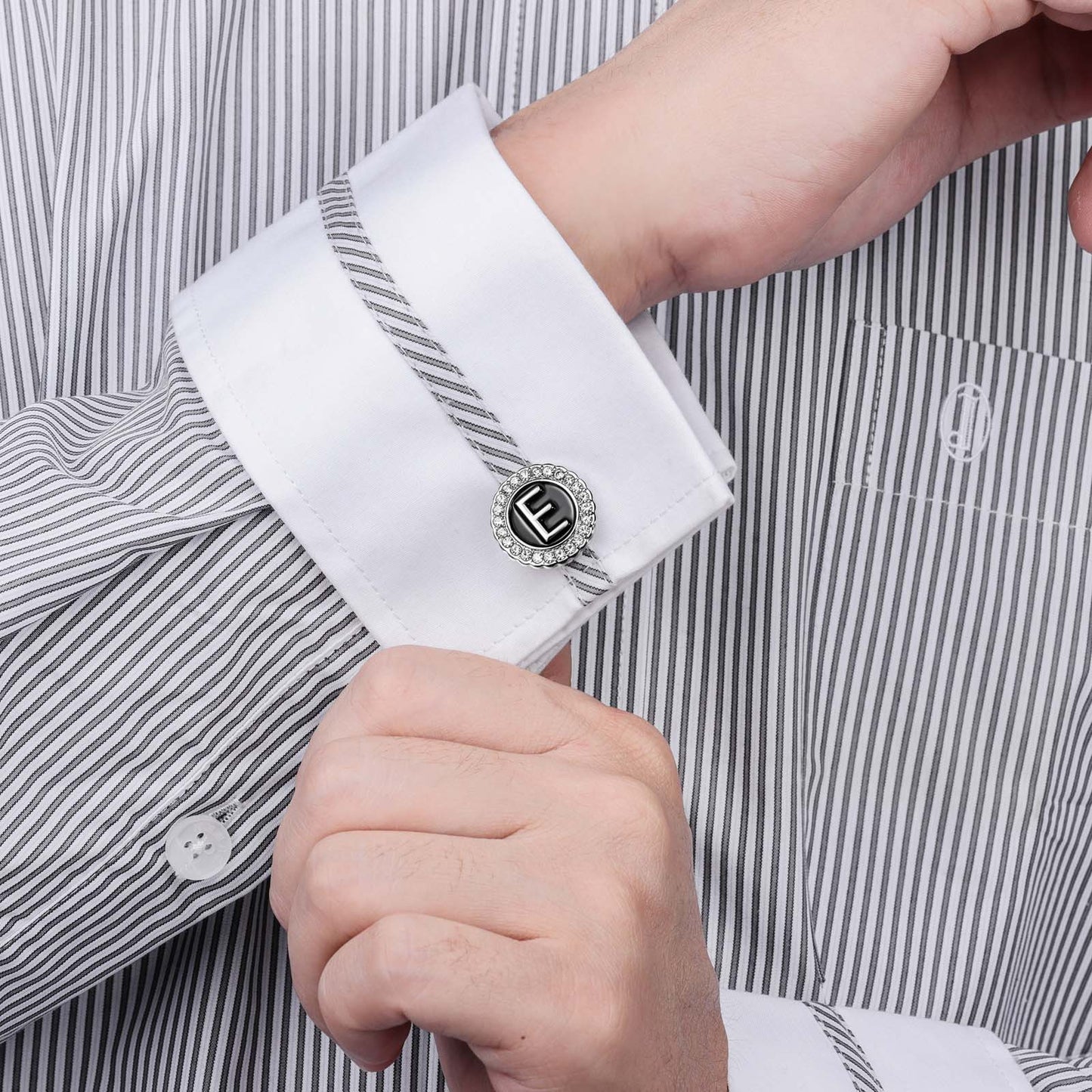 Gemelos con inicial en tono plateado HAWSON para hombre