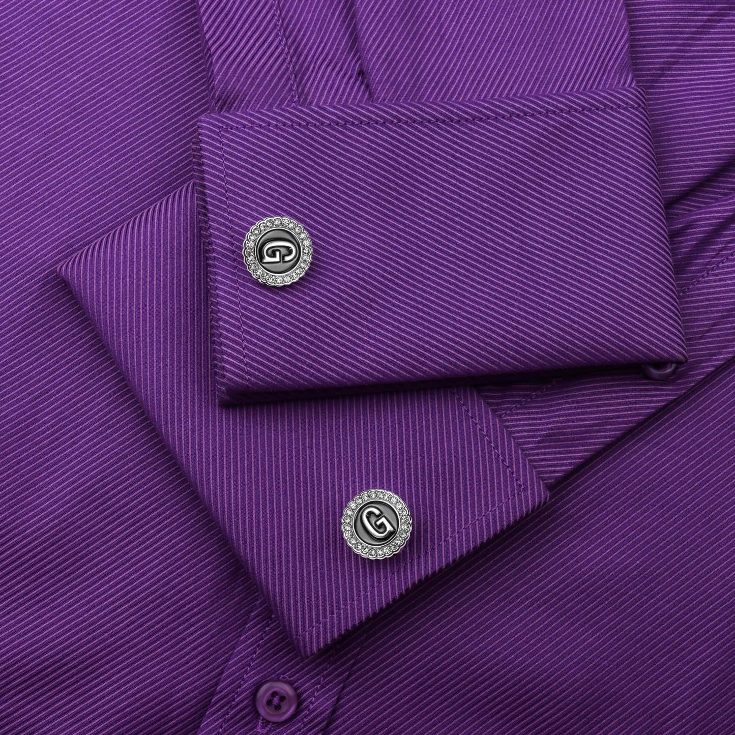 Gemelos con inicial en tono plateado HAWSON para hombre