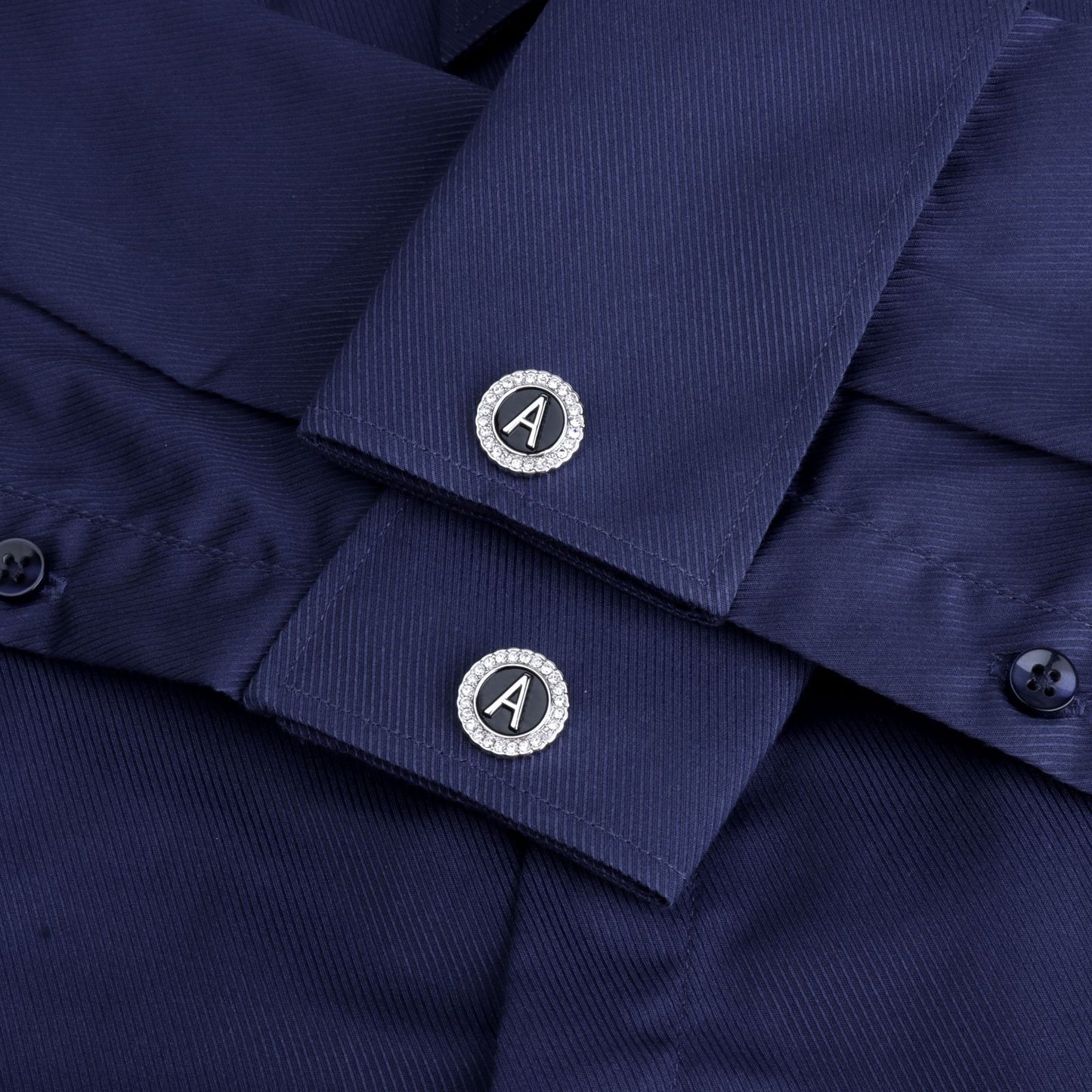 Gemelos con inicial en tono plateado HAWSON para hombre