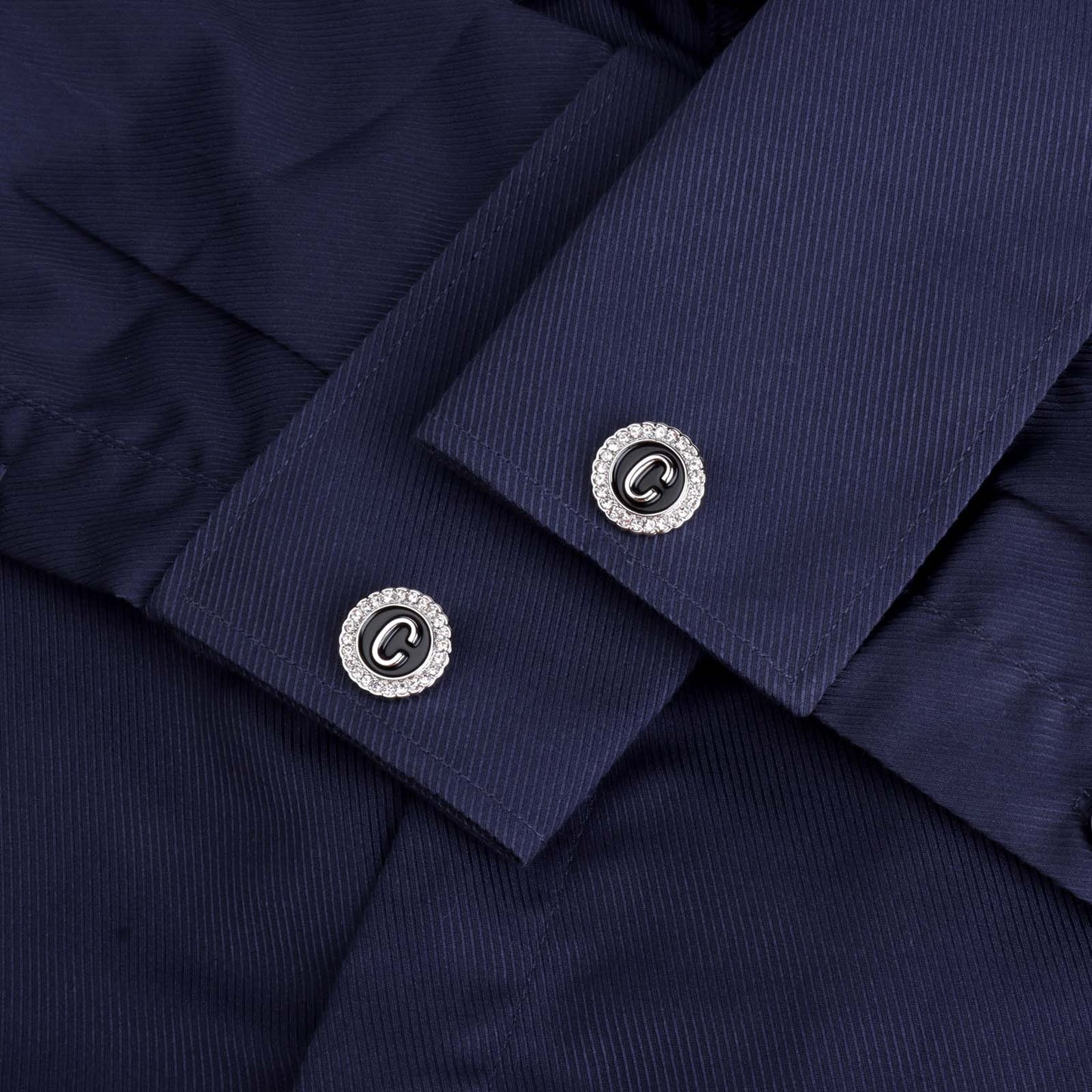 Gemelos con inicial en tono plateado HAWSON para hombre