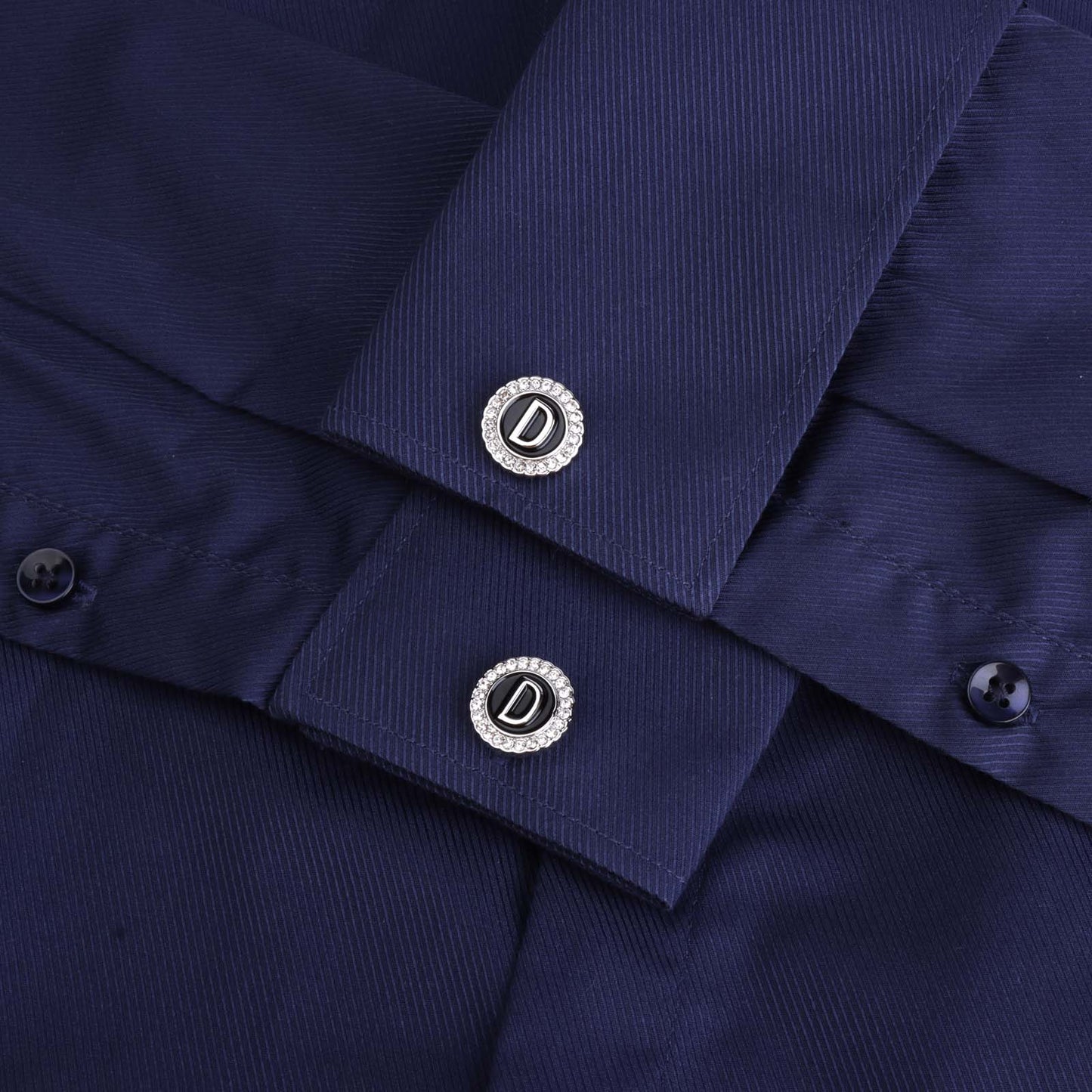 Gemelos con inicial en tono plateado HAWSON para hombre