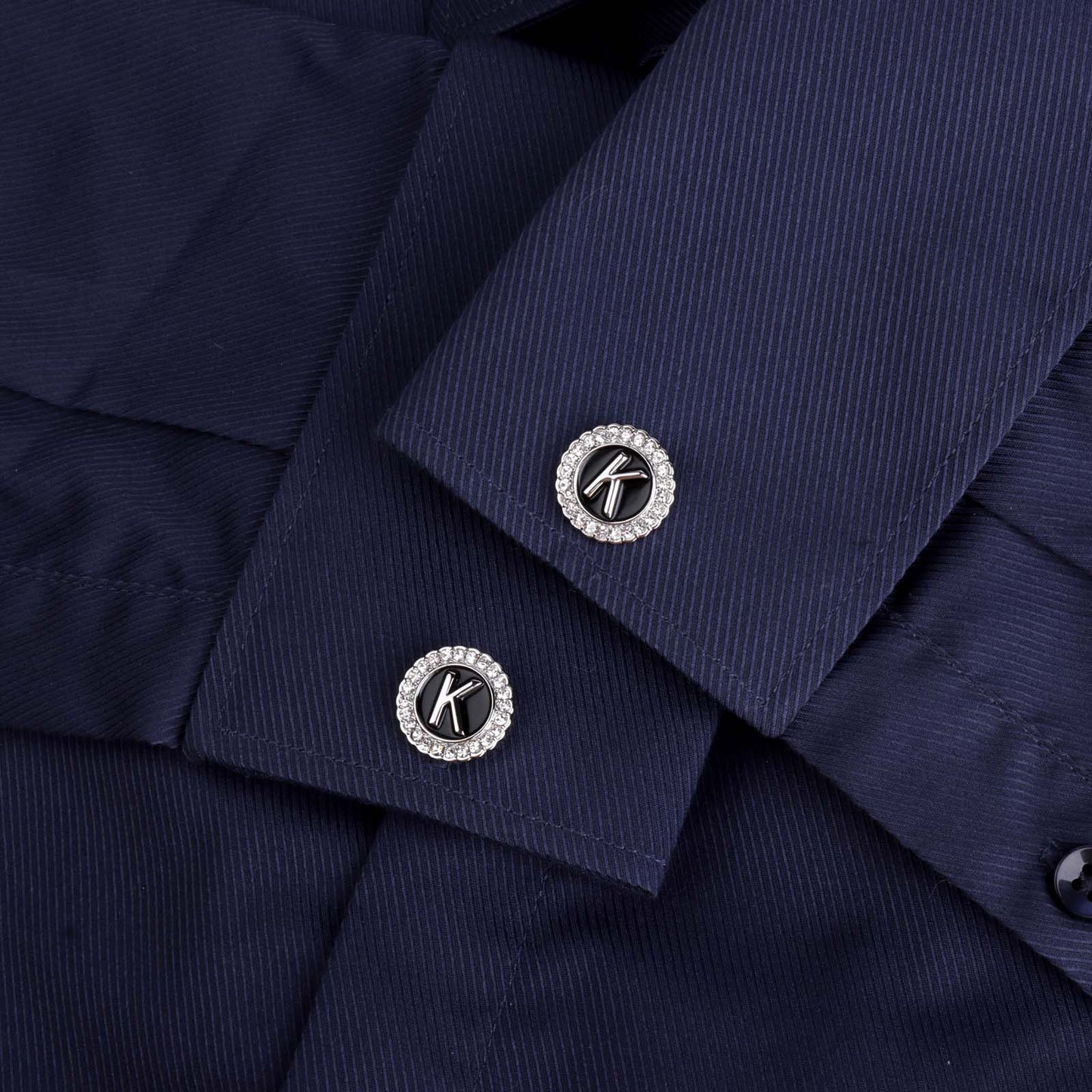 Gemelos con inicial en tono plateado HAWSON para hombre