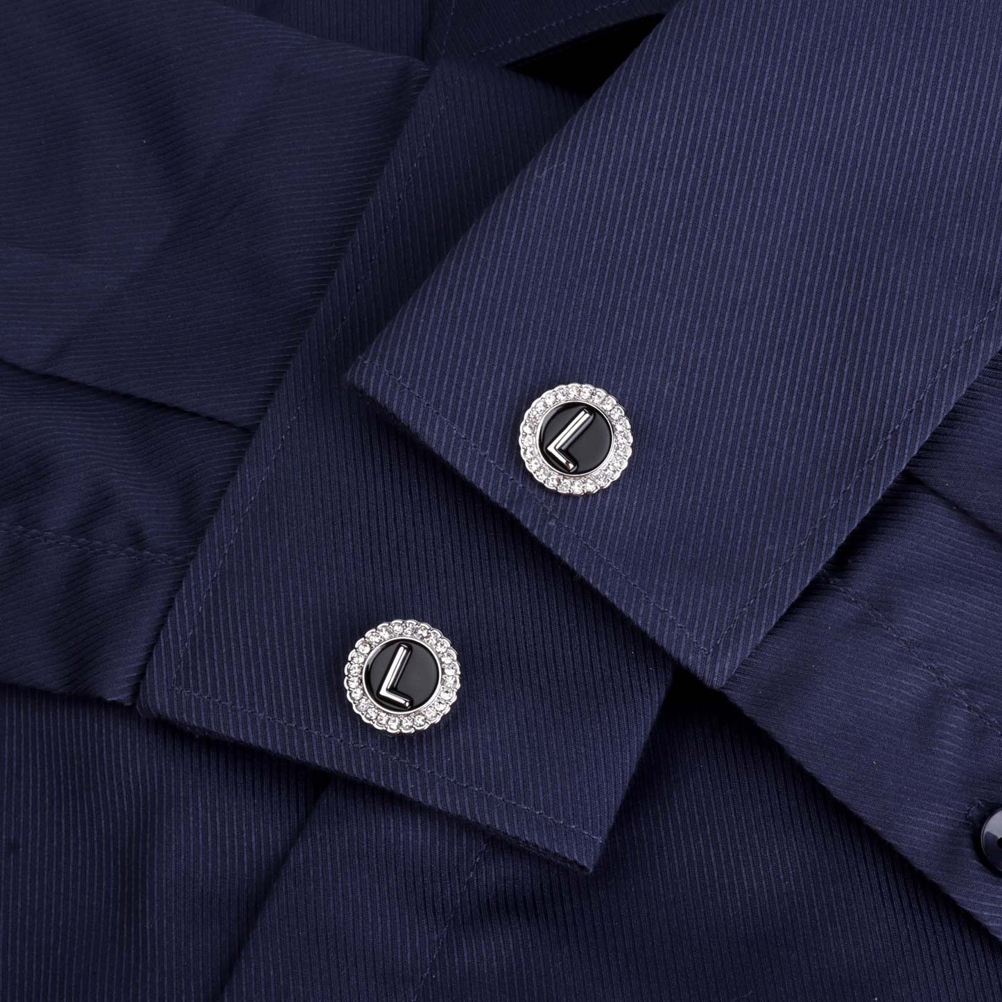 Gemelos con inicial en tono plateado HAWSON para hombre