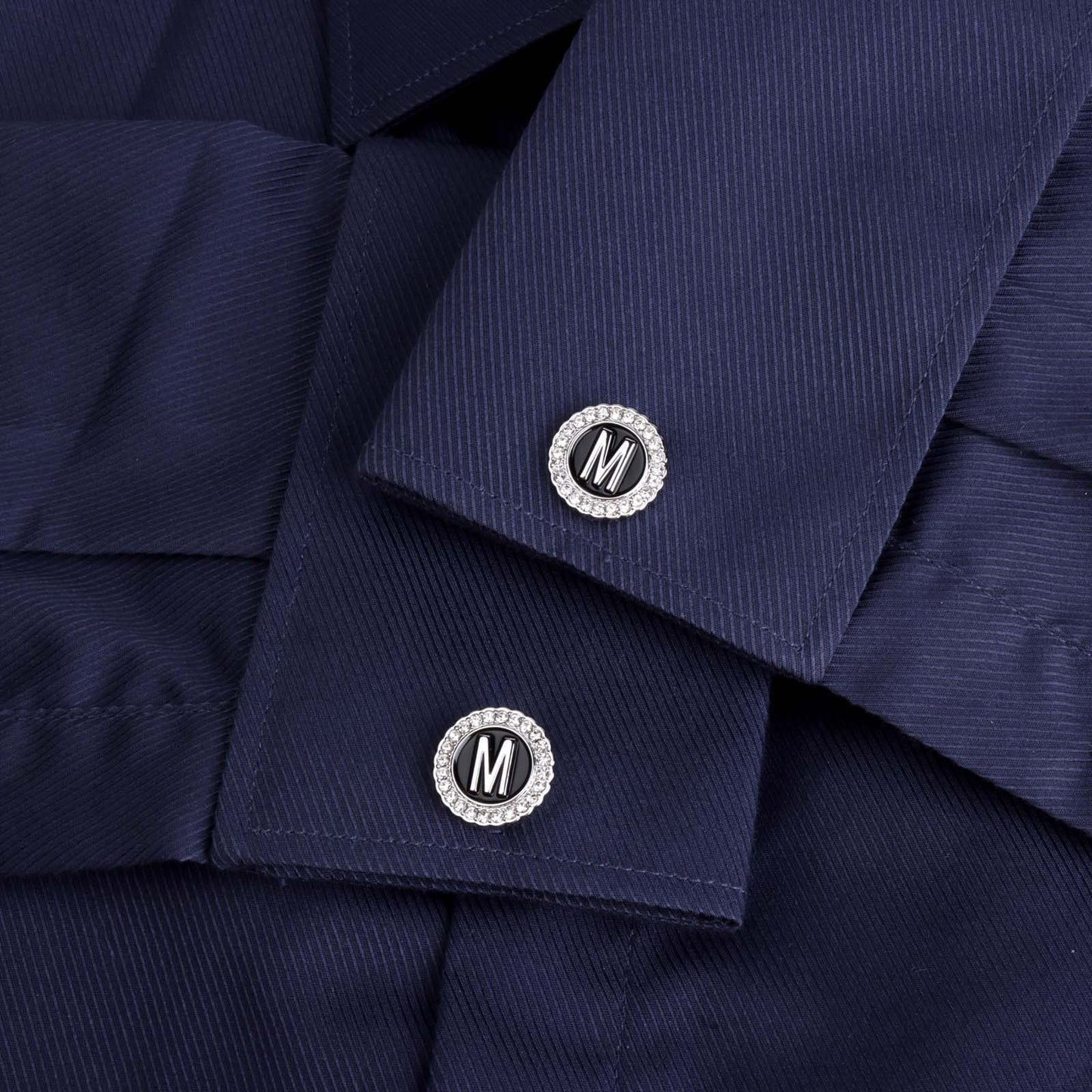 Gemelos con inicial en tono plateado HAWSON para hombre