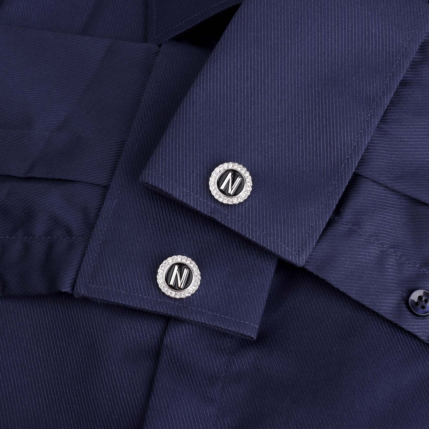 Gemelos con inicial en tono plateado HAWSON para hombre
