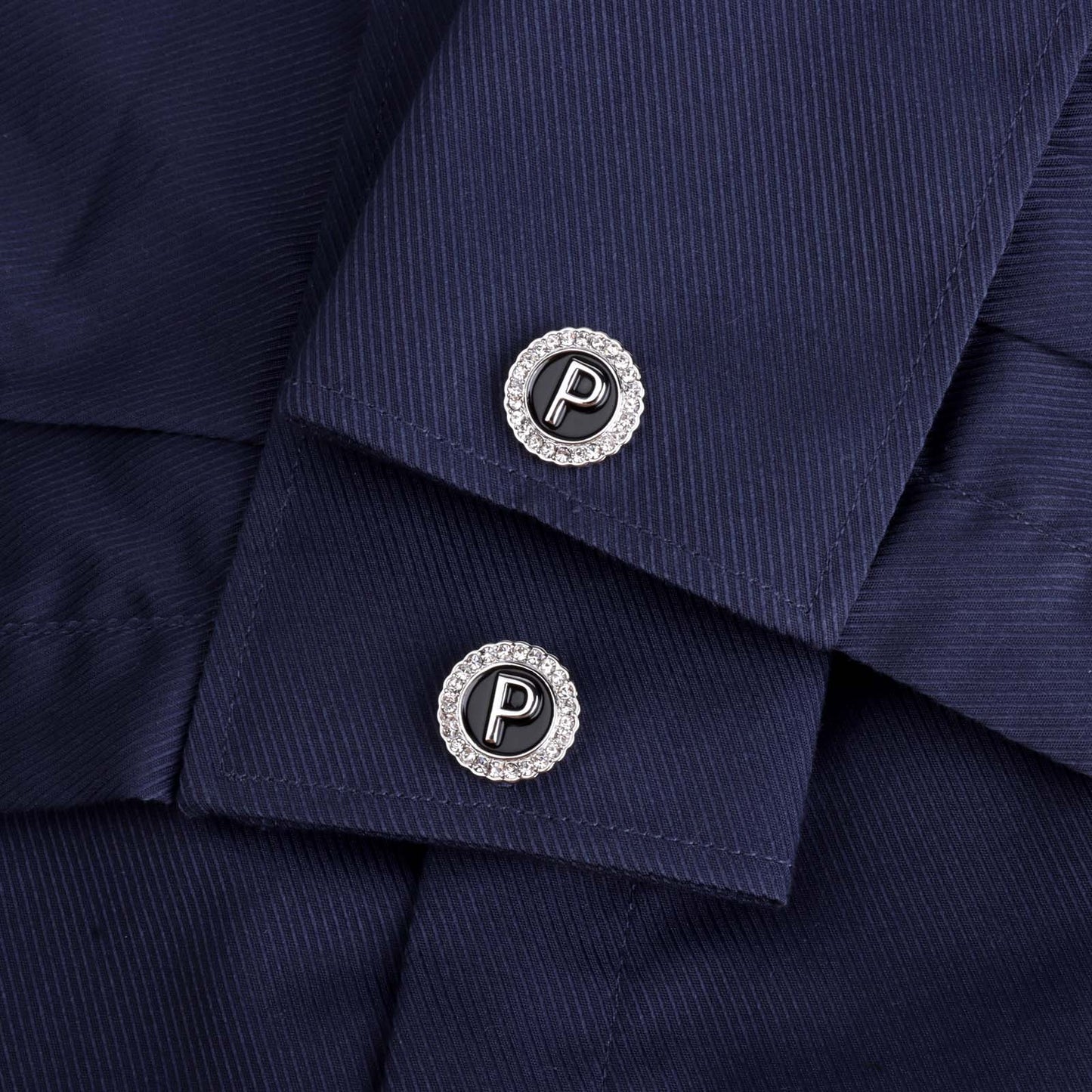 Gemelos con inicial en tono plateado HAWSON para hombre