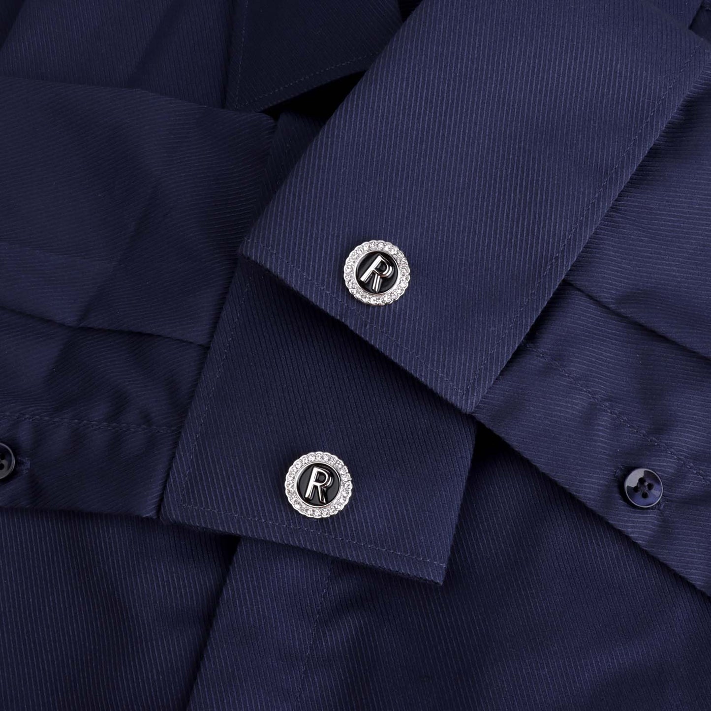 Gemelos con inicial en tono plateado HAWSON para hombre