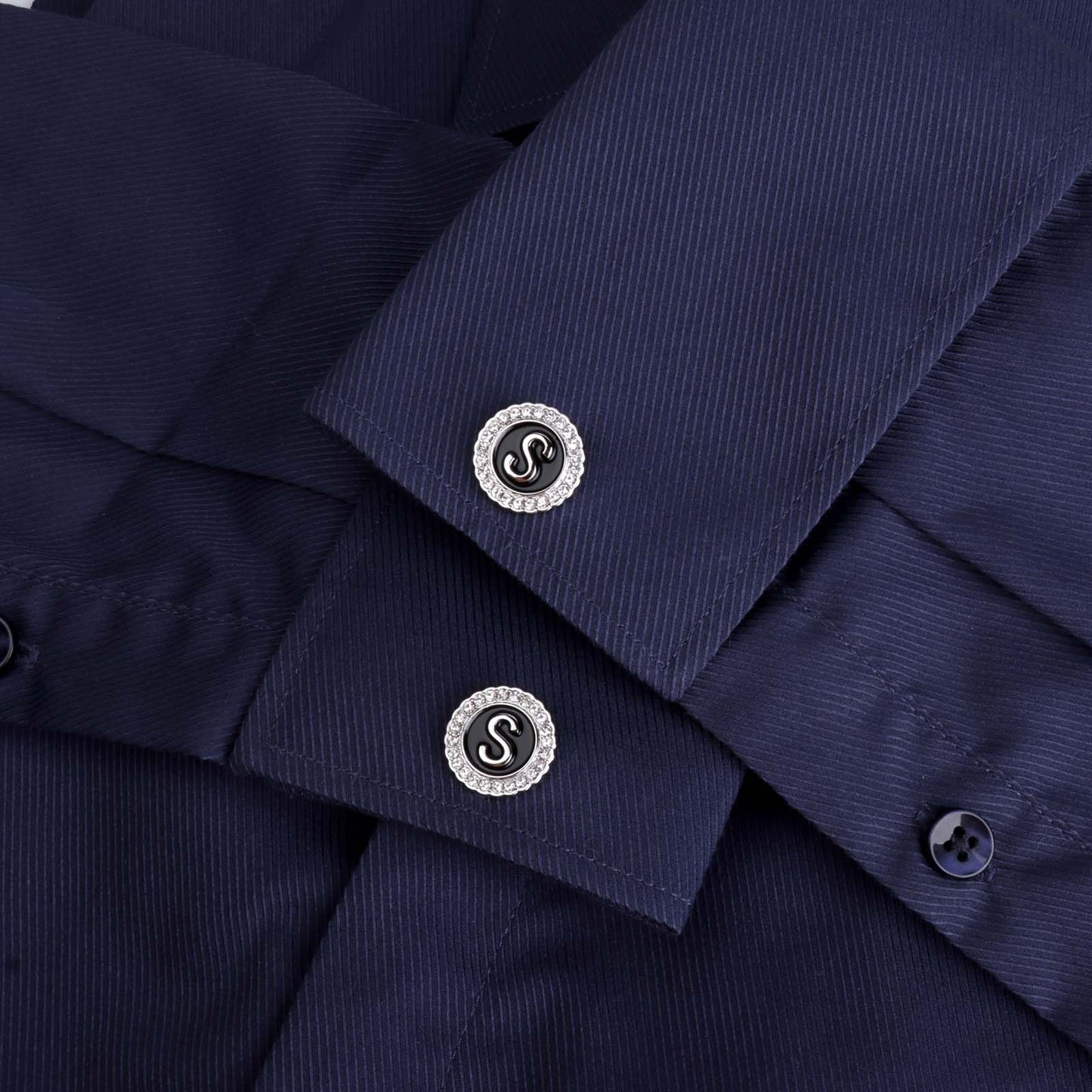 Gemelos con inicial en tono plateado HAWSON para hombre