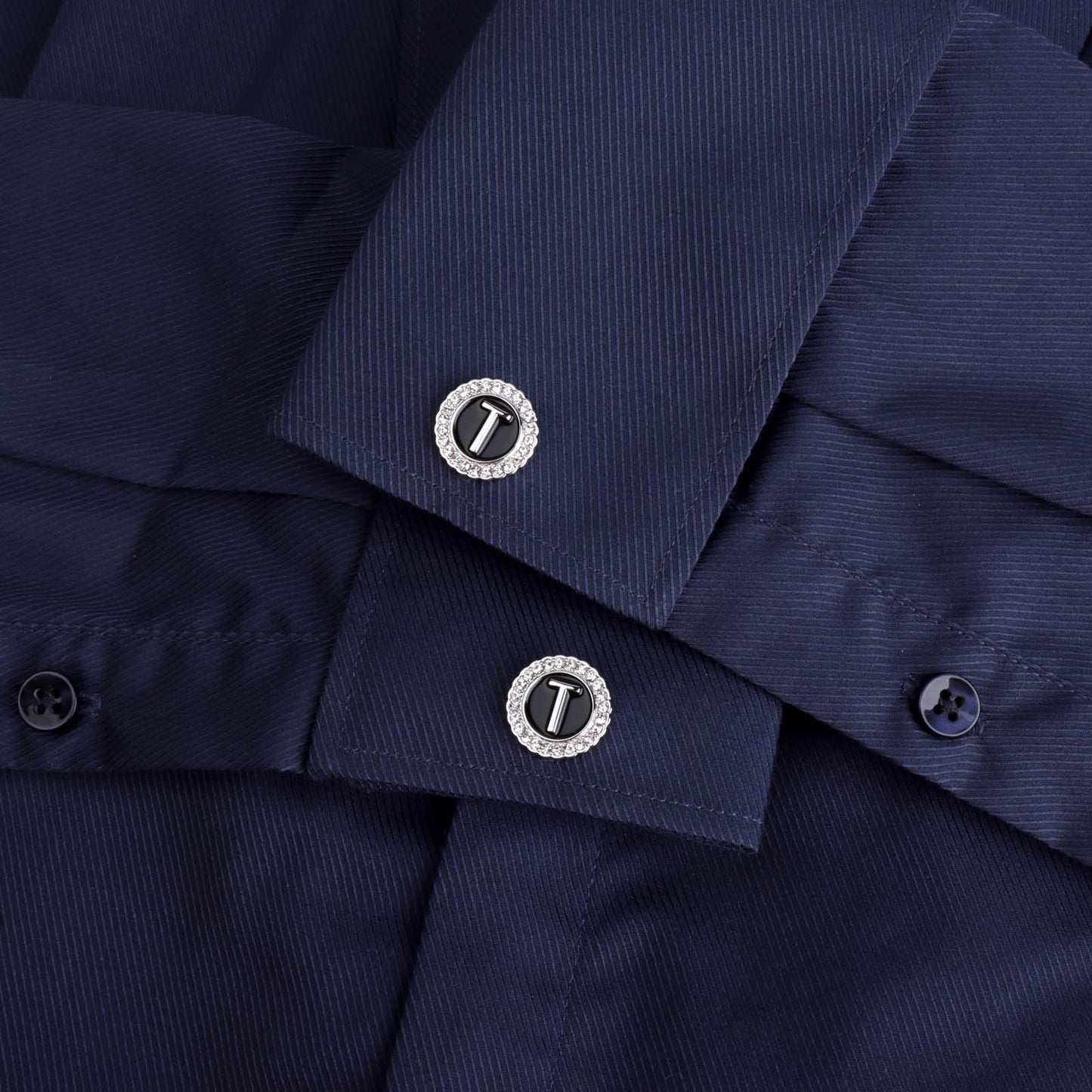 Gemelos con inicial en tono plateado HAWSON para hombre