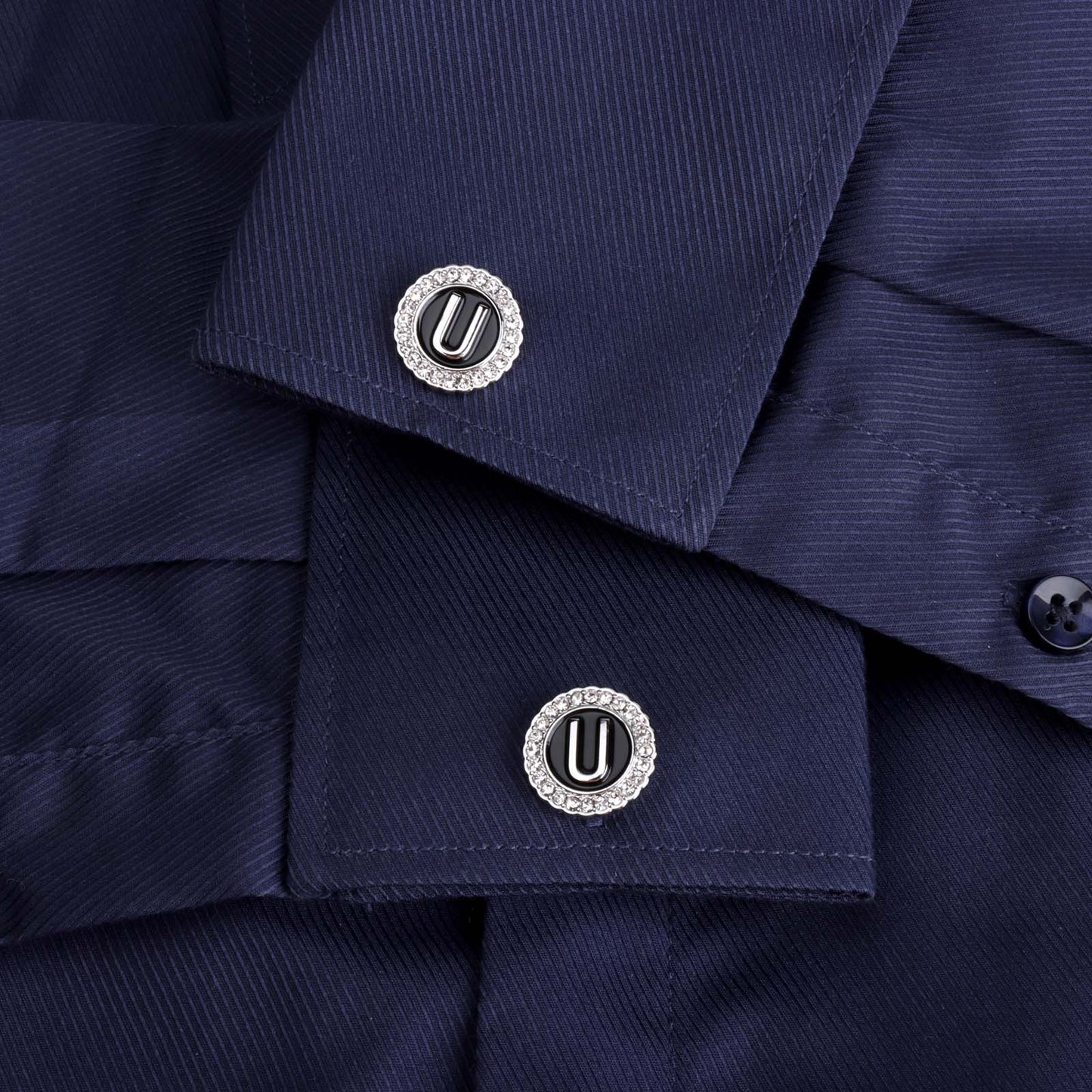 Gemelos con inicial en tono plateado HAWSON para hombre
