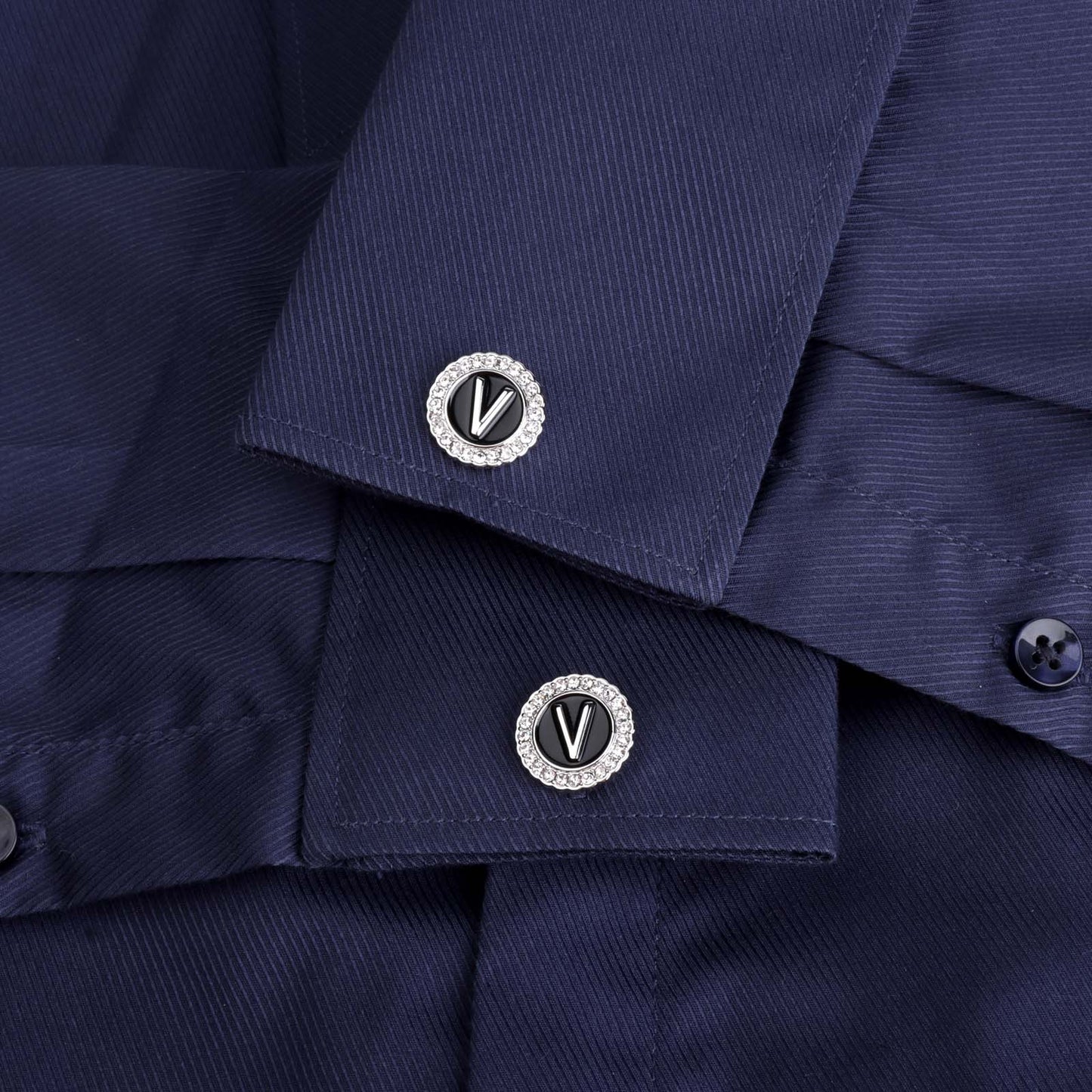 Gemelos con inicial en tono plateado HAWSON para hombre