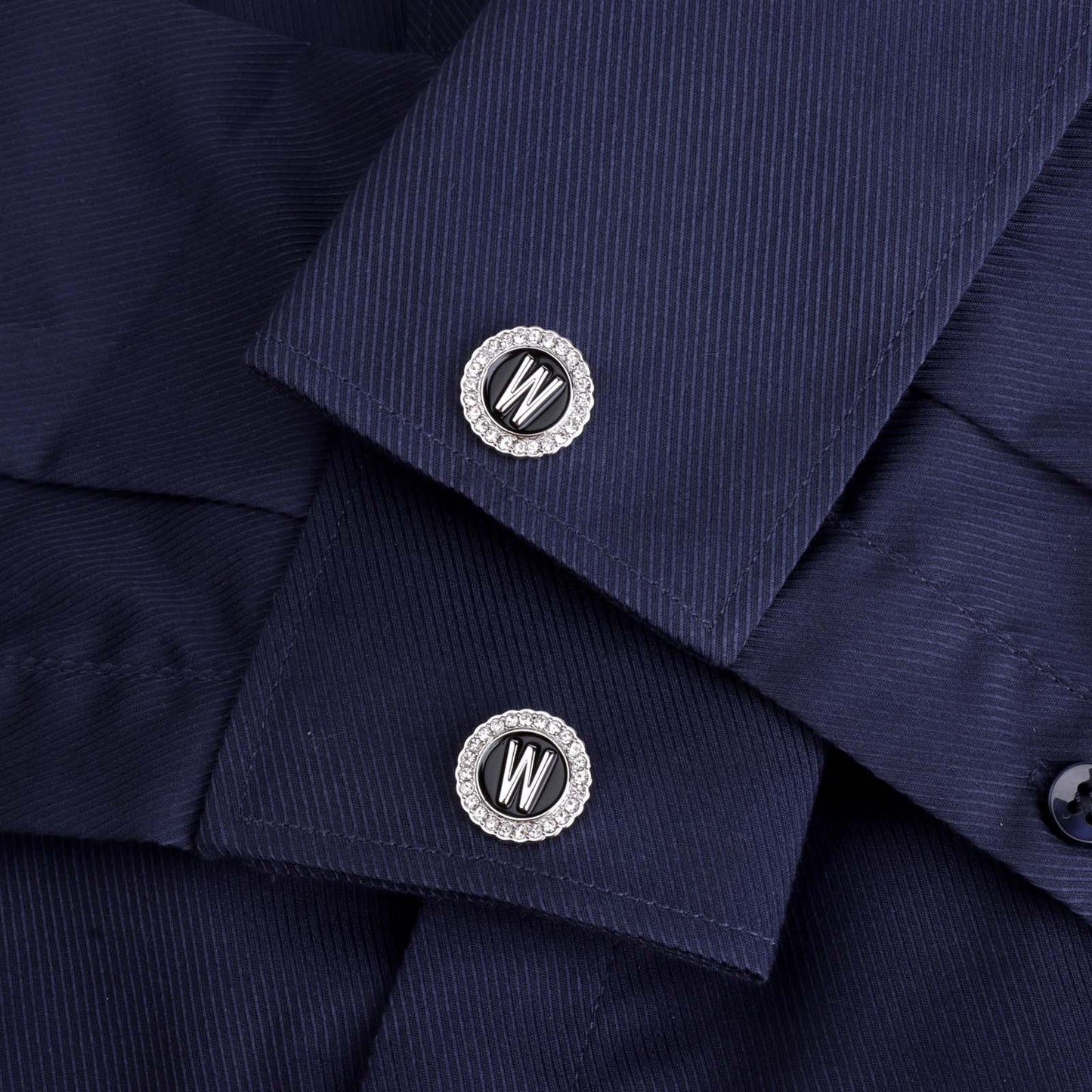 Gemelos con inicial en tono plateado HAWSON para hombre