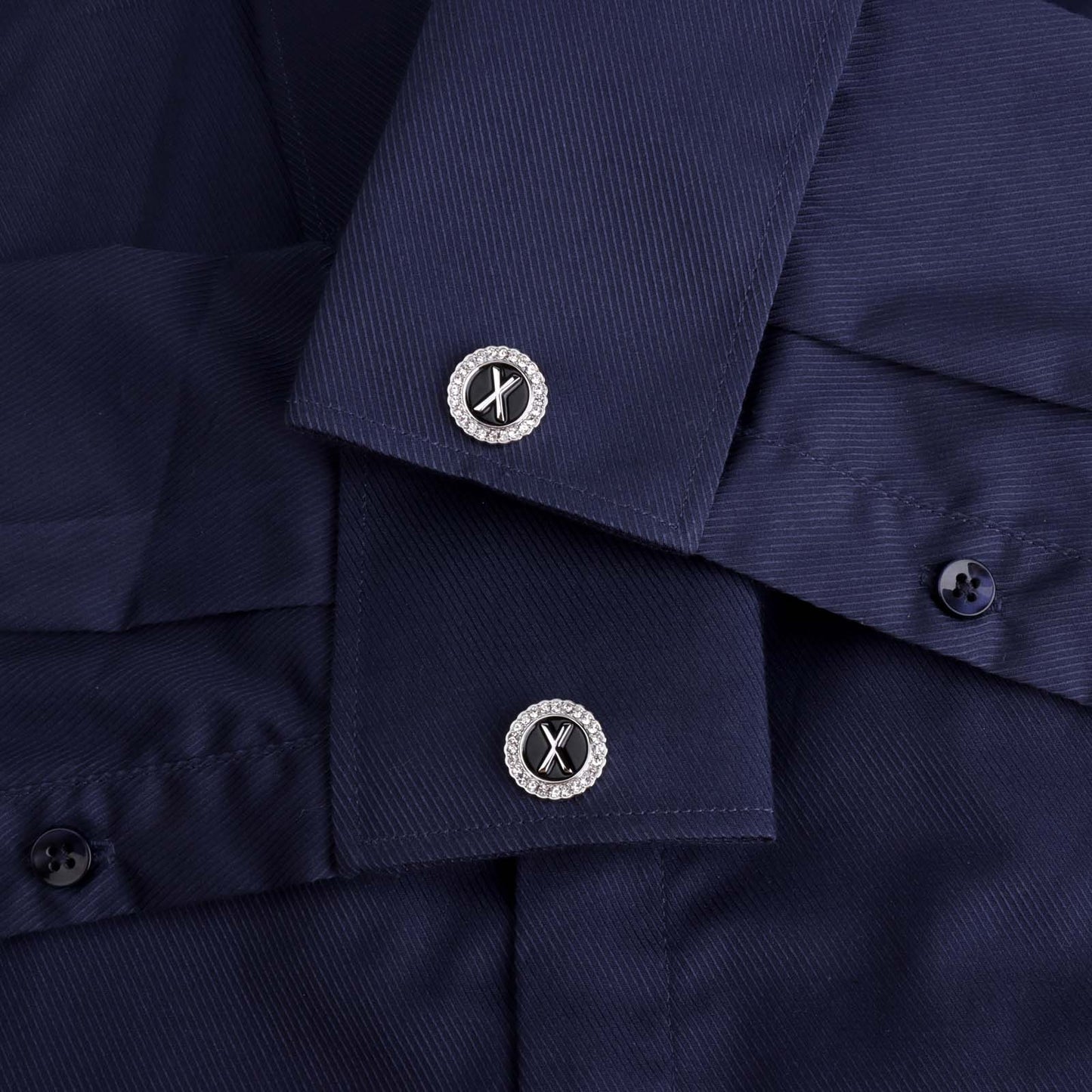 Gemelos con inicial en tono plateado HAWSON para hombre