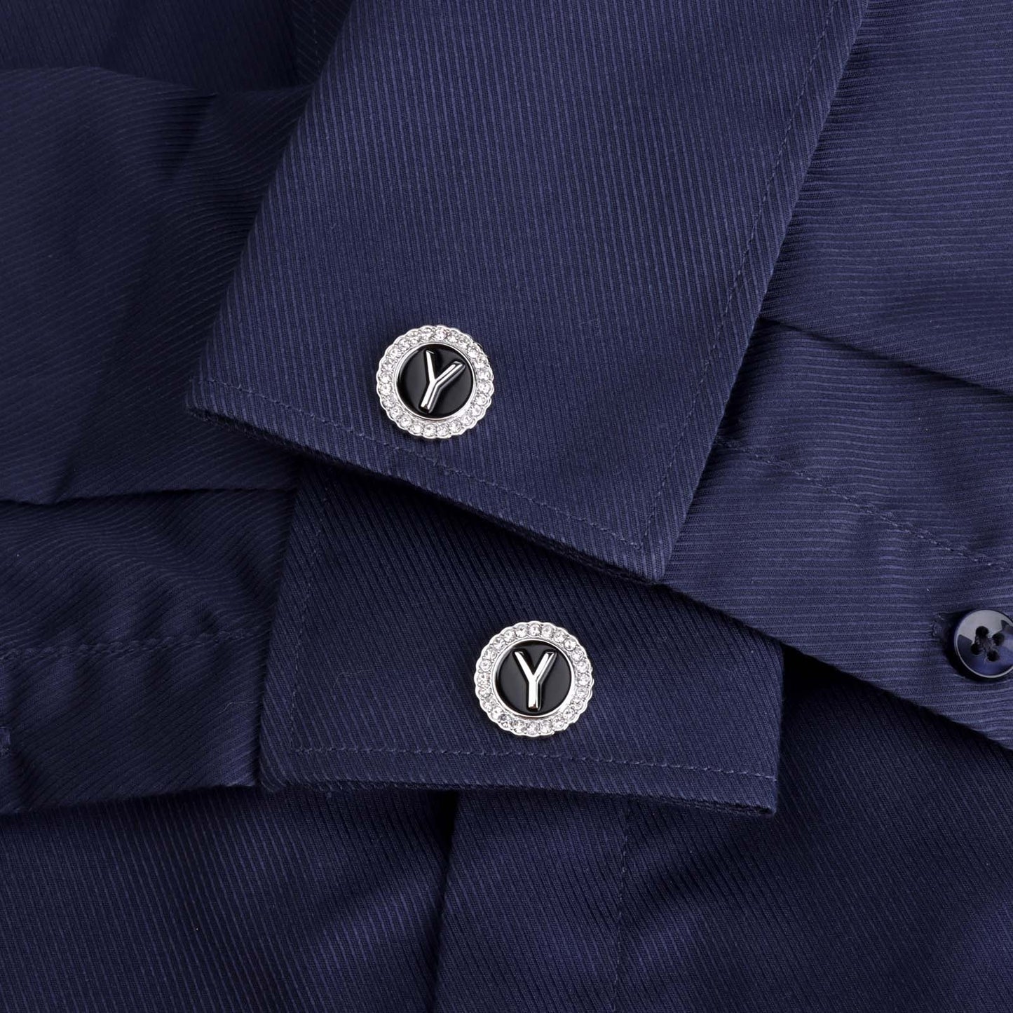 Gemelos con inicial en tono plateado HAWSON para hombre