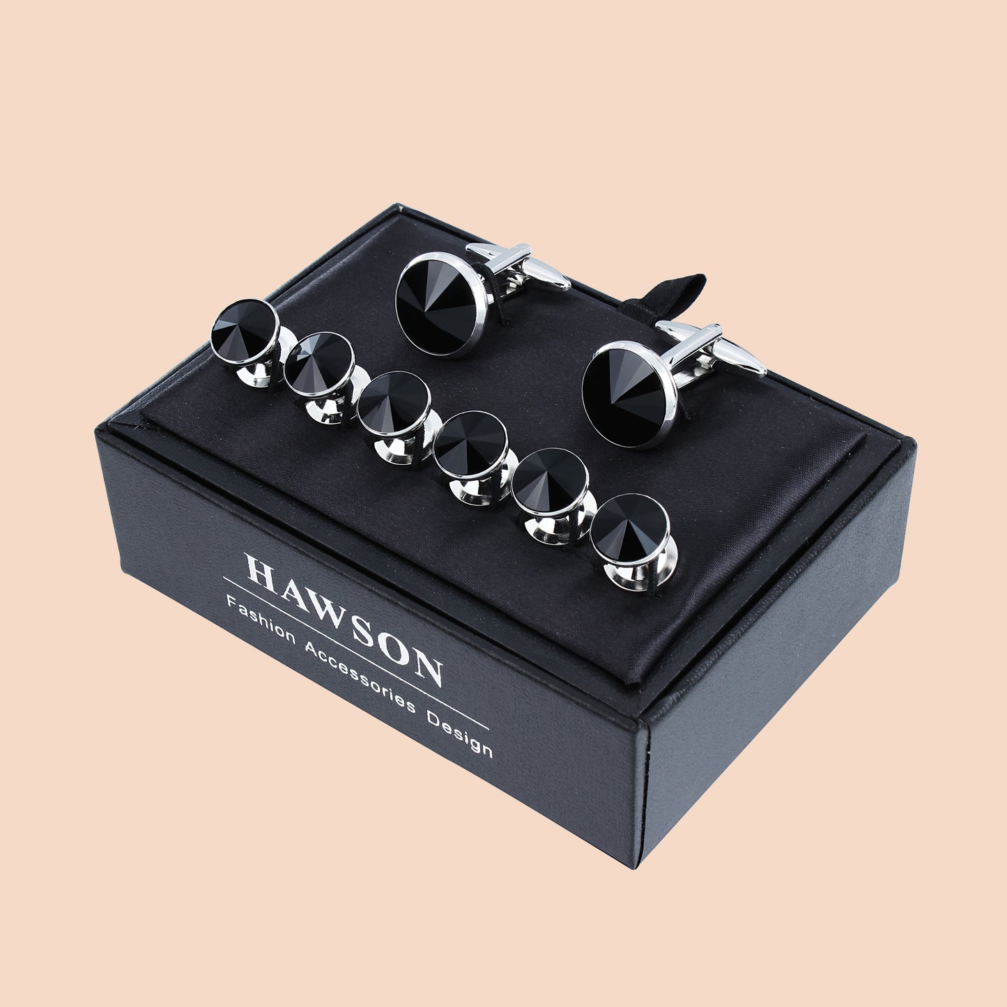 HAWSON Crystal Cufflinks and Studs Set