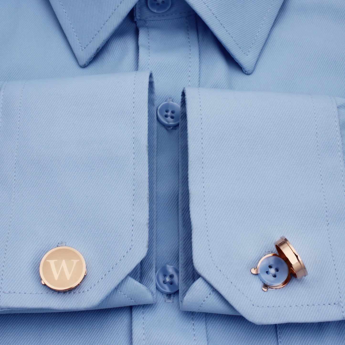 HAWSON Rose Gold Tone Initial Cufflinks for Men