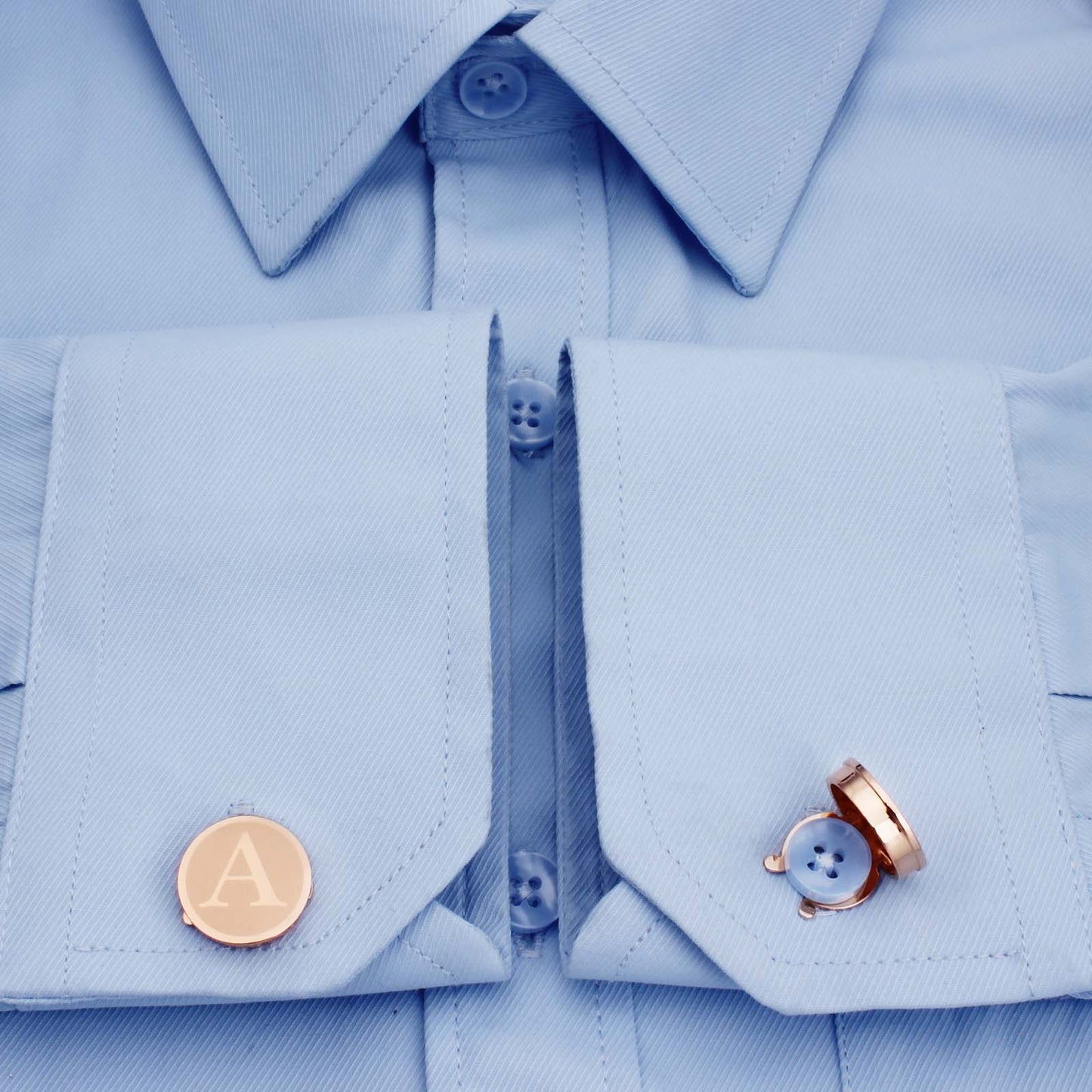 HAWSON Rose Gold Tone Initial Cufflinks for Men