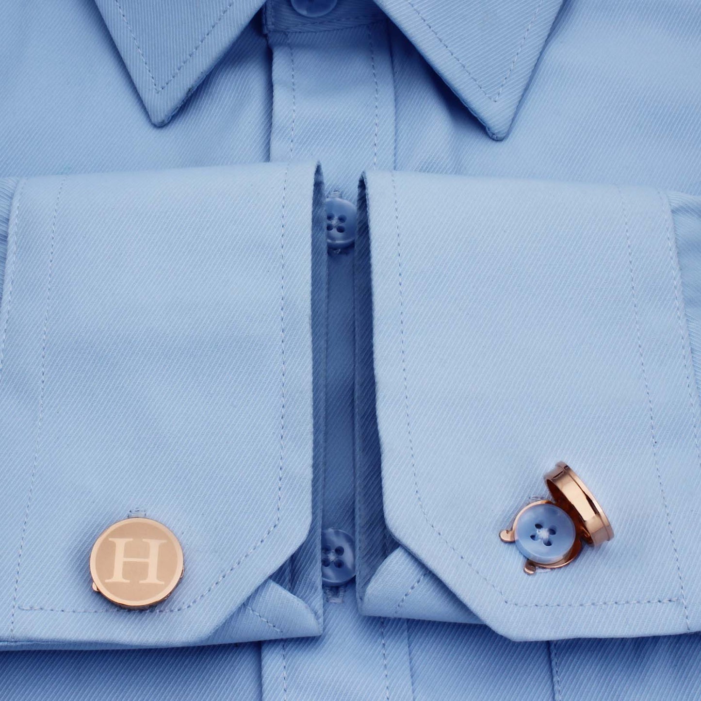 HAWSON Rose Gold Tone Initial Cufflinks for Men