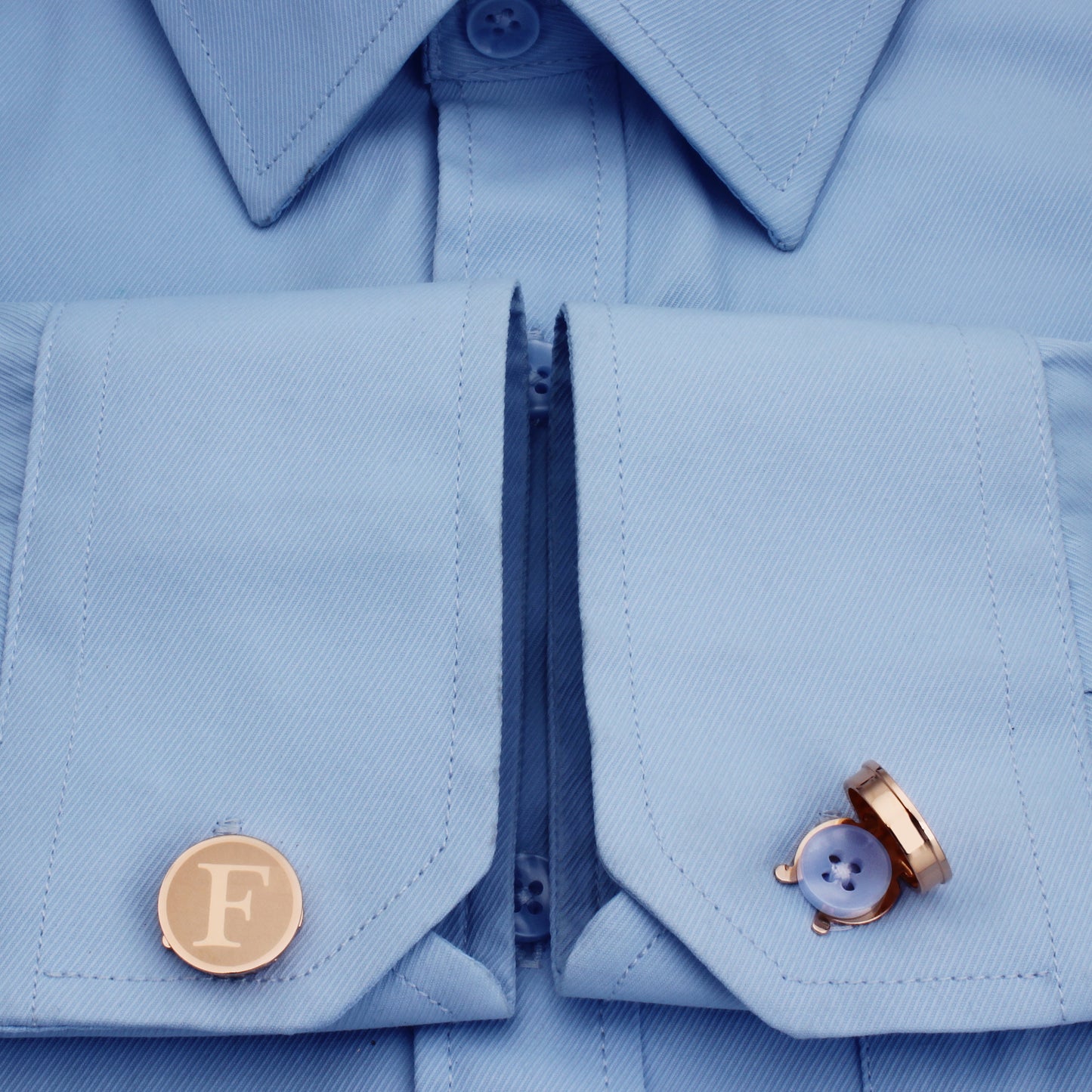 HAWSON Rose Gold Tone Initial Cufflinks for Men