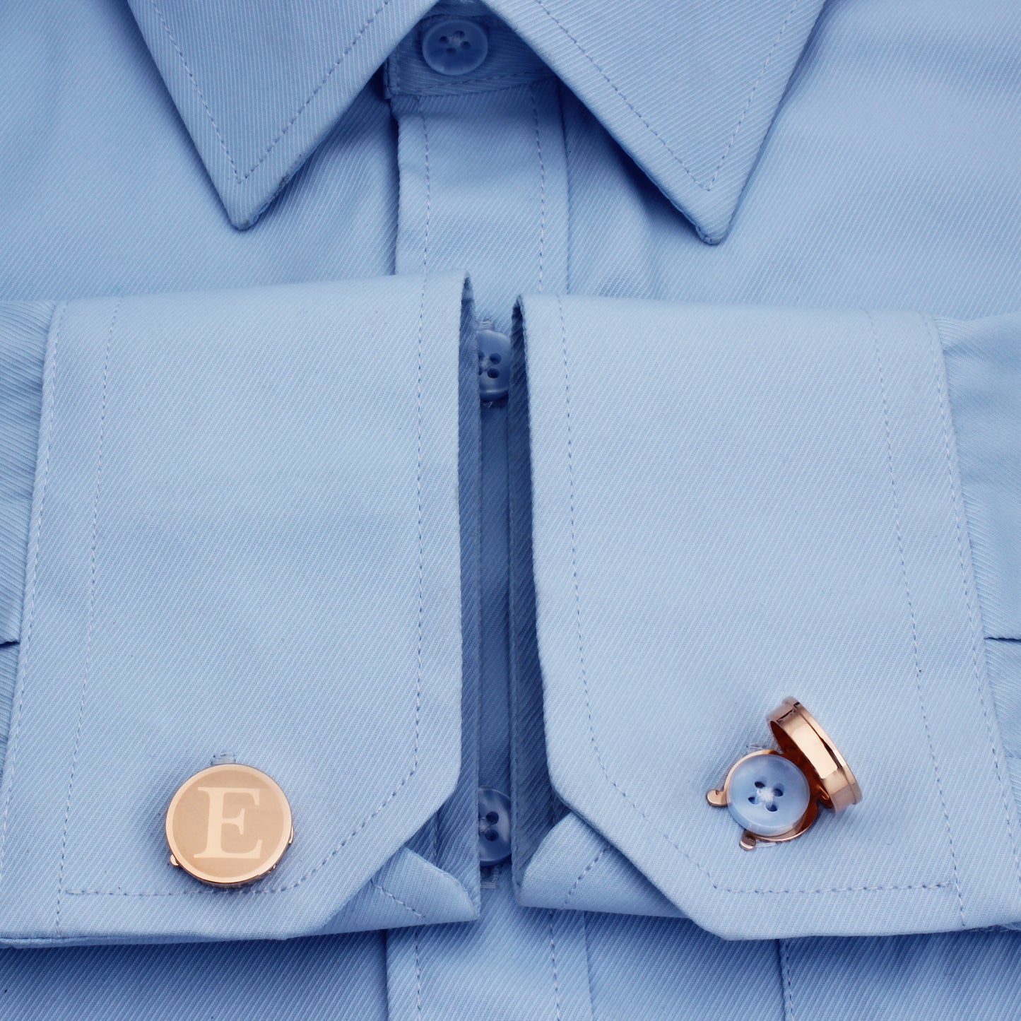 HAWSON Rose Gold Tone Initial Cufflinks for Men