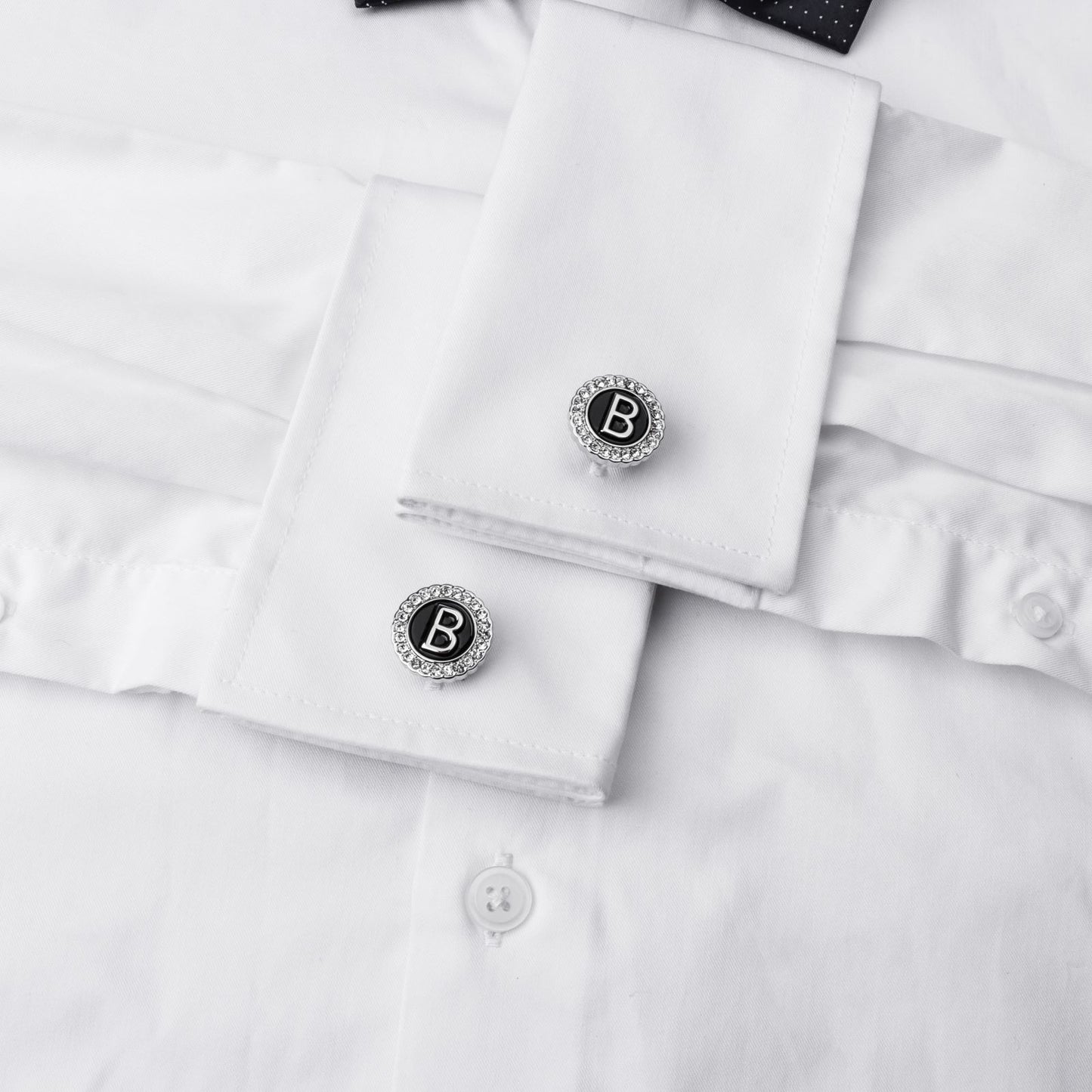 Gemelos con inicial en tono plateado HAWSON para hombre